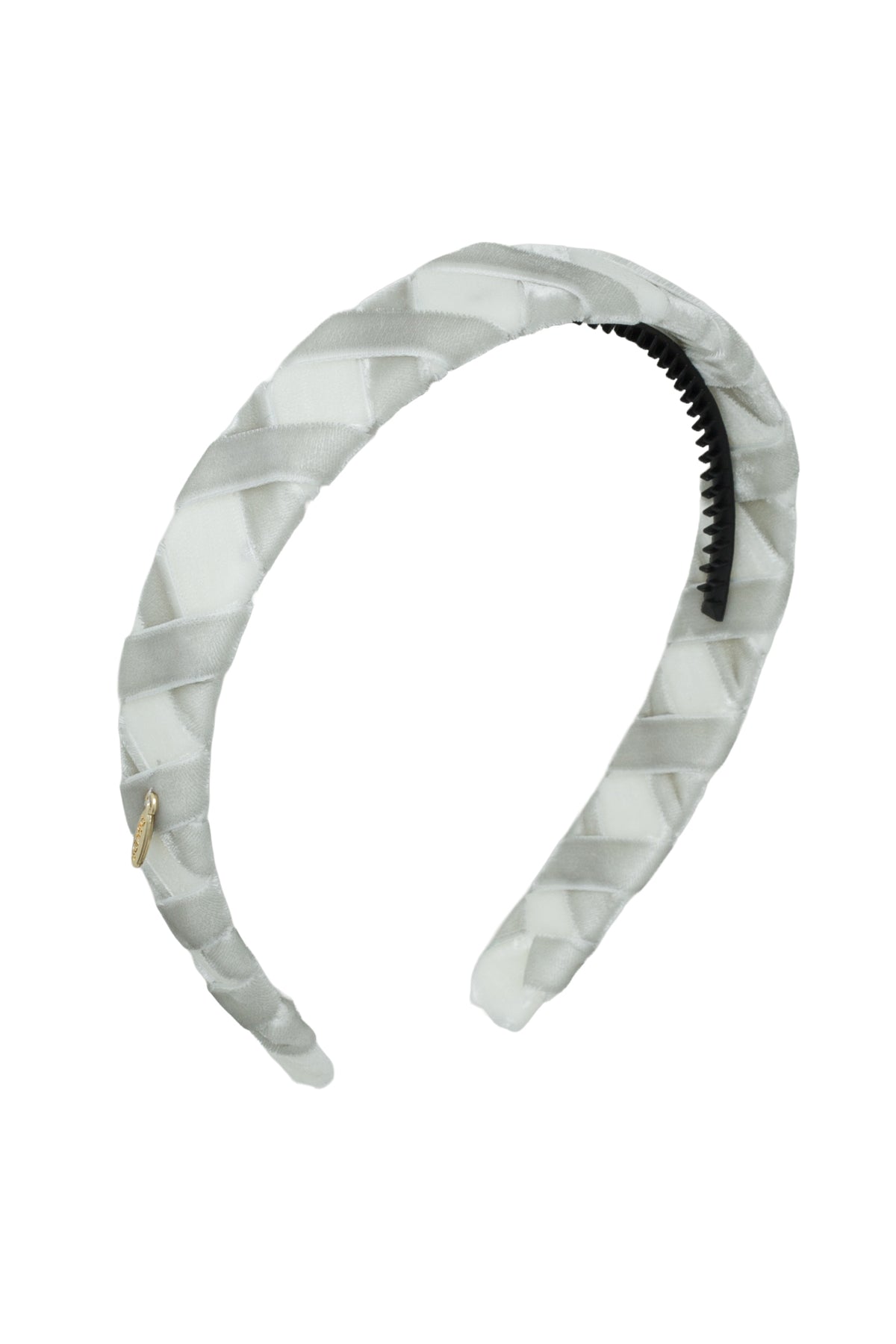 Ballet Slippers Velvet Headband - White/Silver