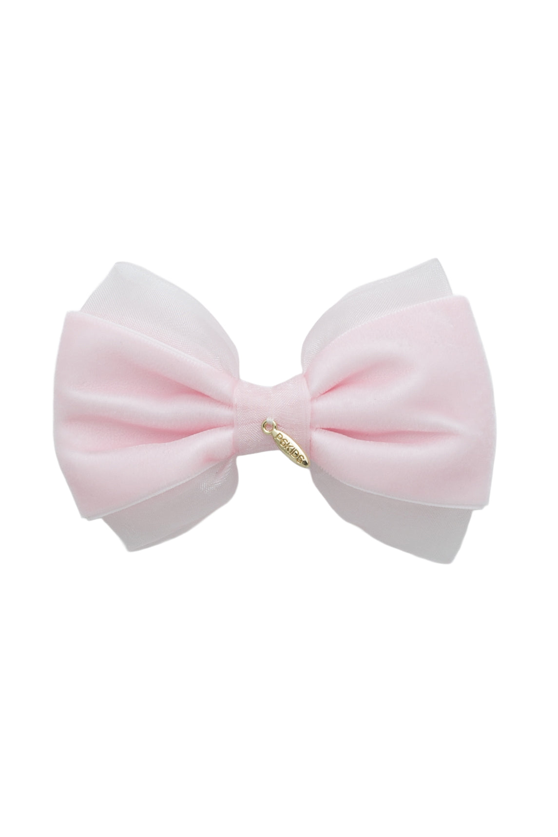 Demi Velvet Bow Clip - Baby Pink