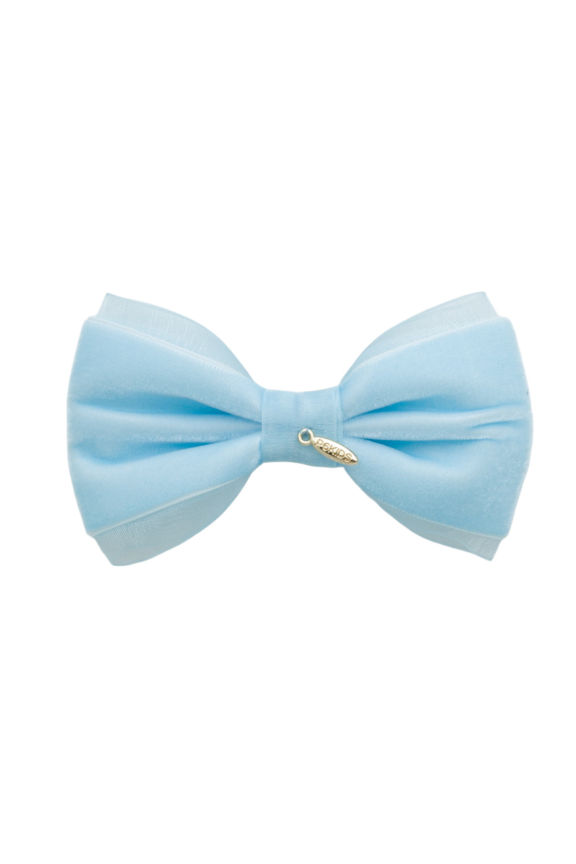 Demi Velvet Bow Clip - Light Blue
