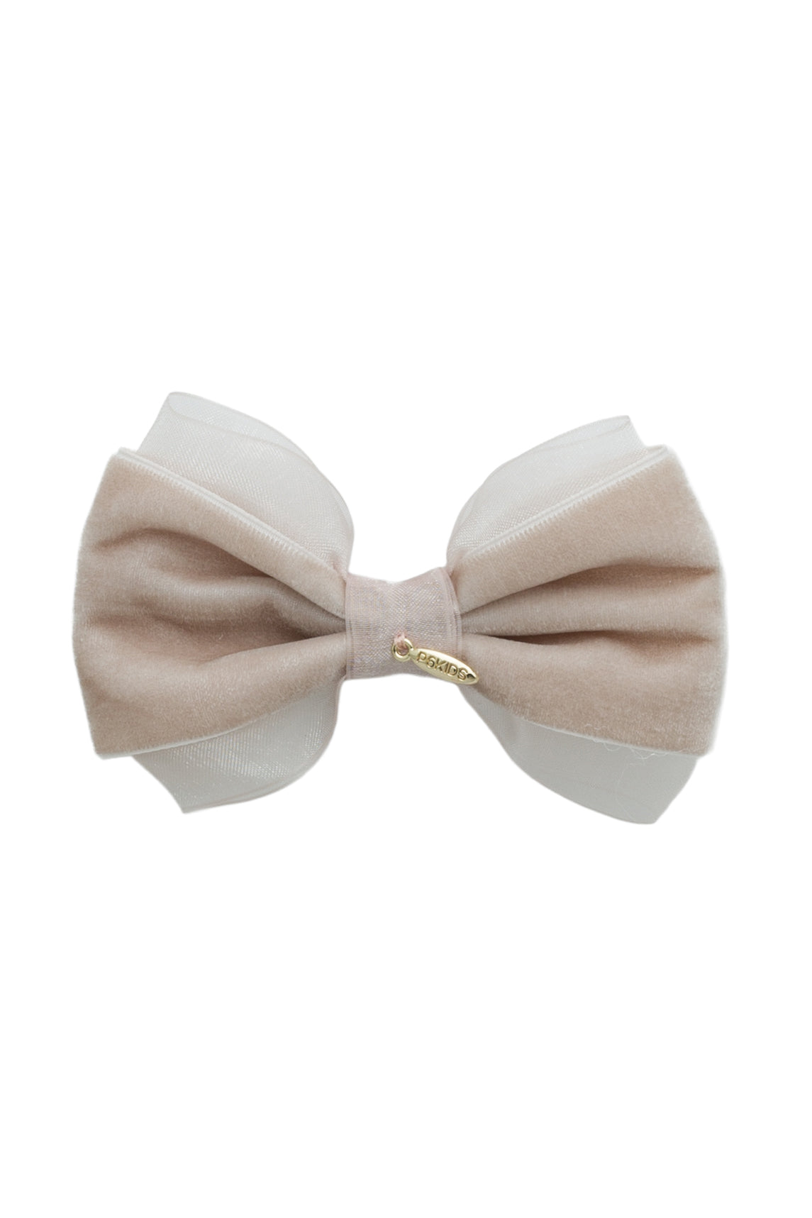 Demi Velvet Bow Clip - Taupe