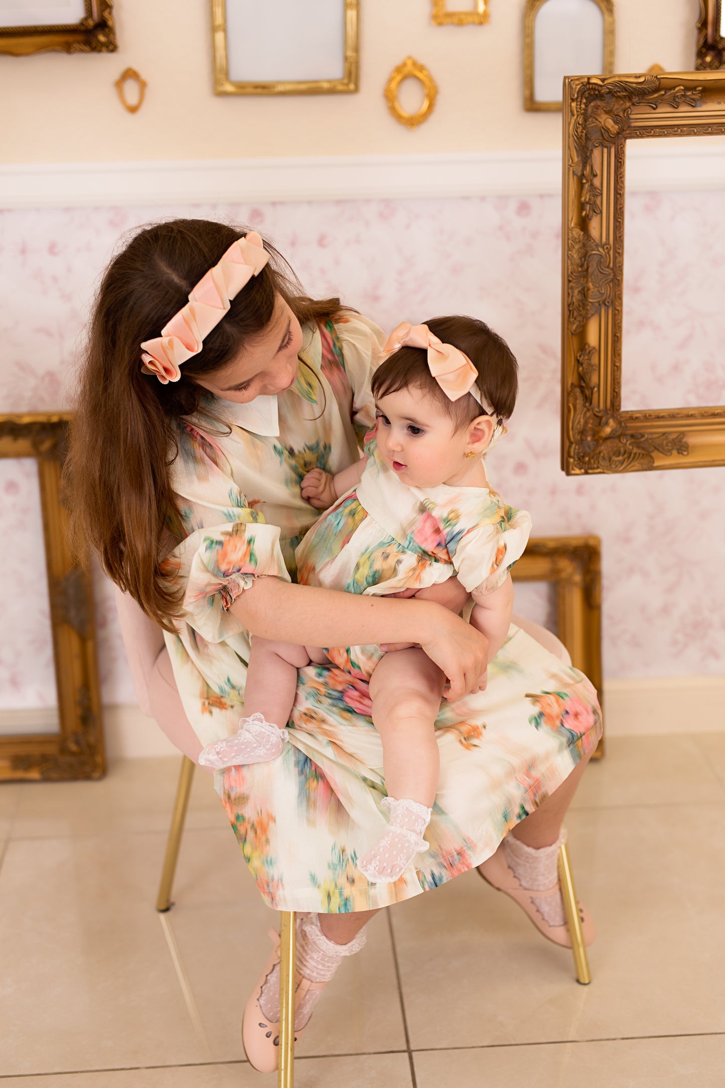 Cascading Duo Headband - Petal Peach