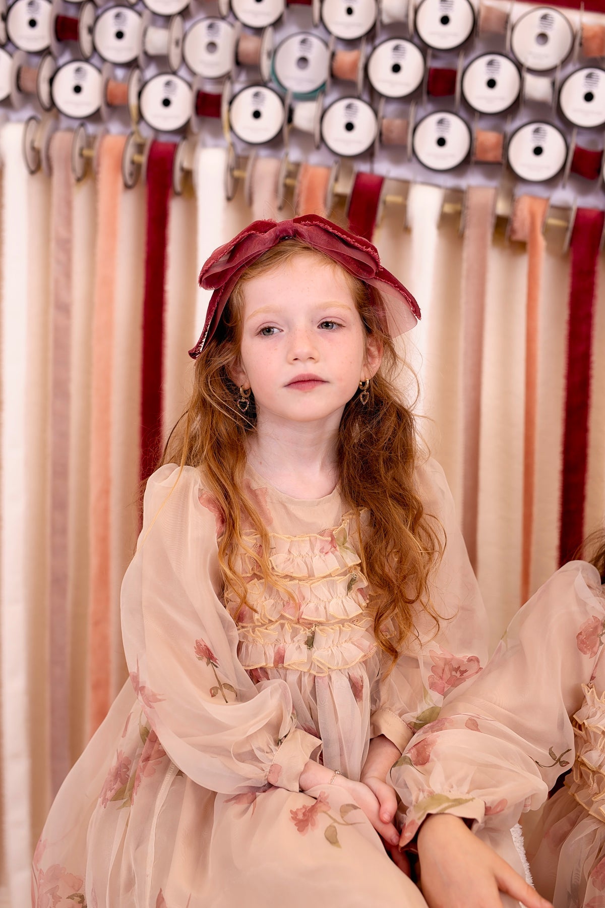 Primrose Bow Headband - Red (Handmade in the USA!)