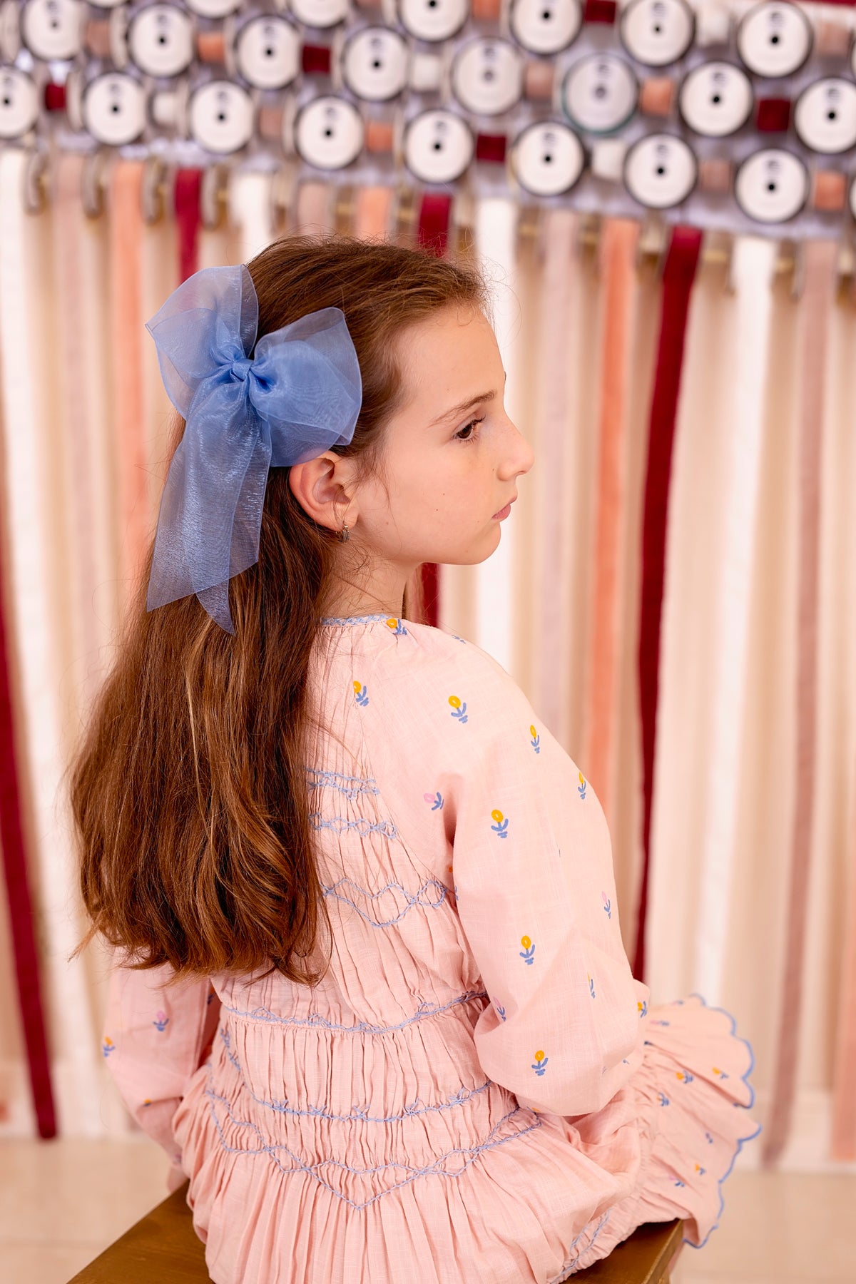 Oversized Organza Bow Clip - Sweet Nectar (Handmade in the USA!)