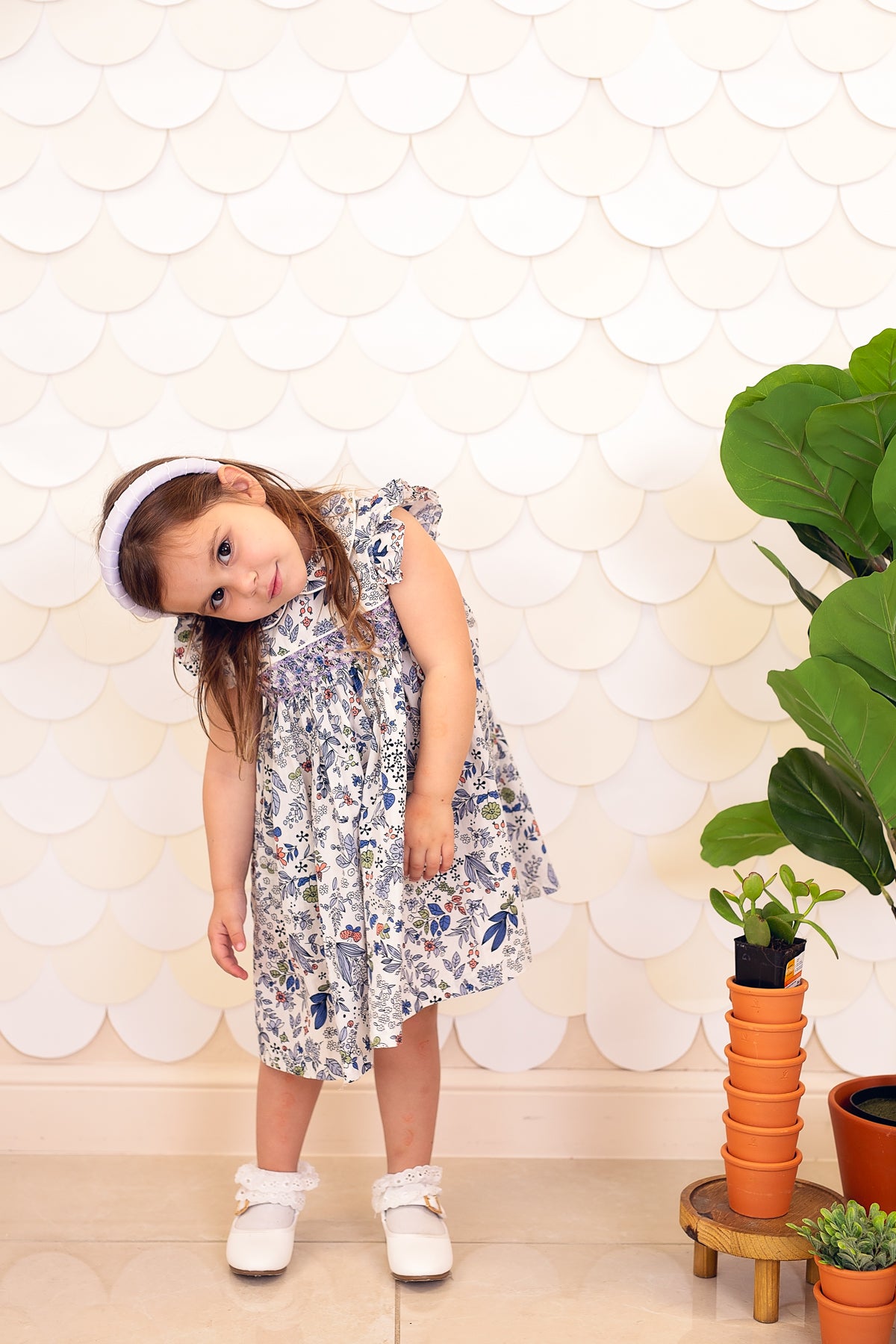 Puffed Moonstitch Headband - Navy