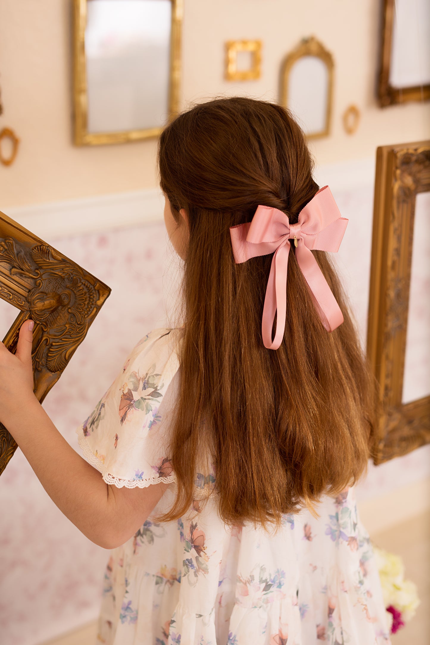 Noa Bow Clip - Palest Pink