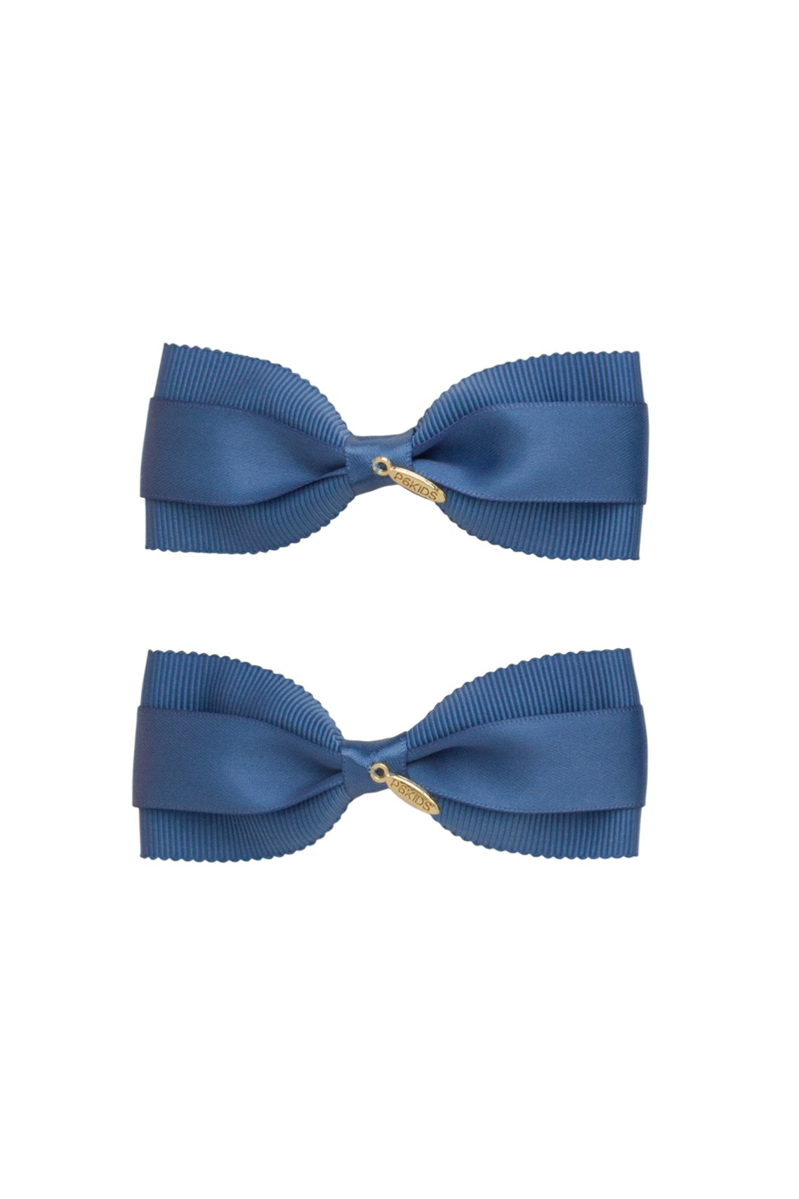 Layla Duo Bow Clip Set of 2 - Smoke Blue