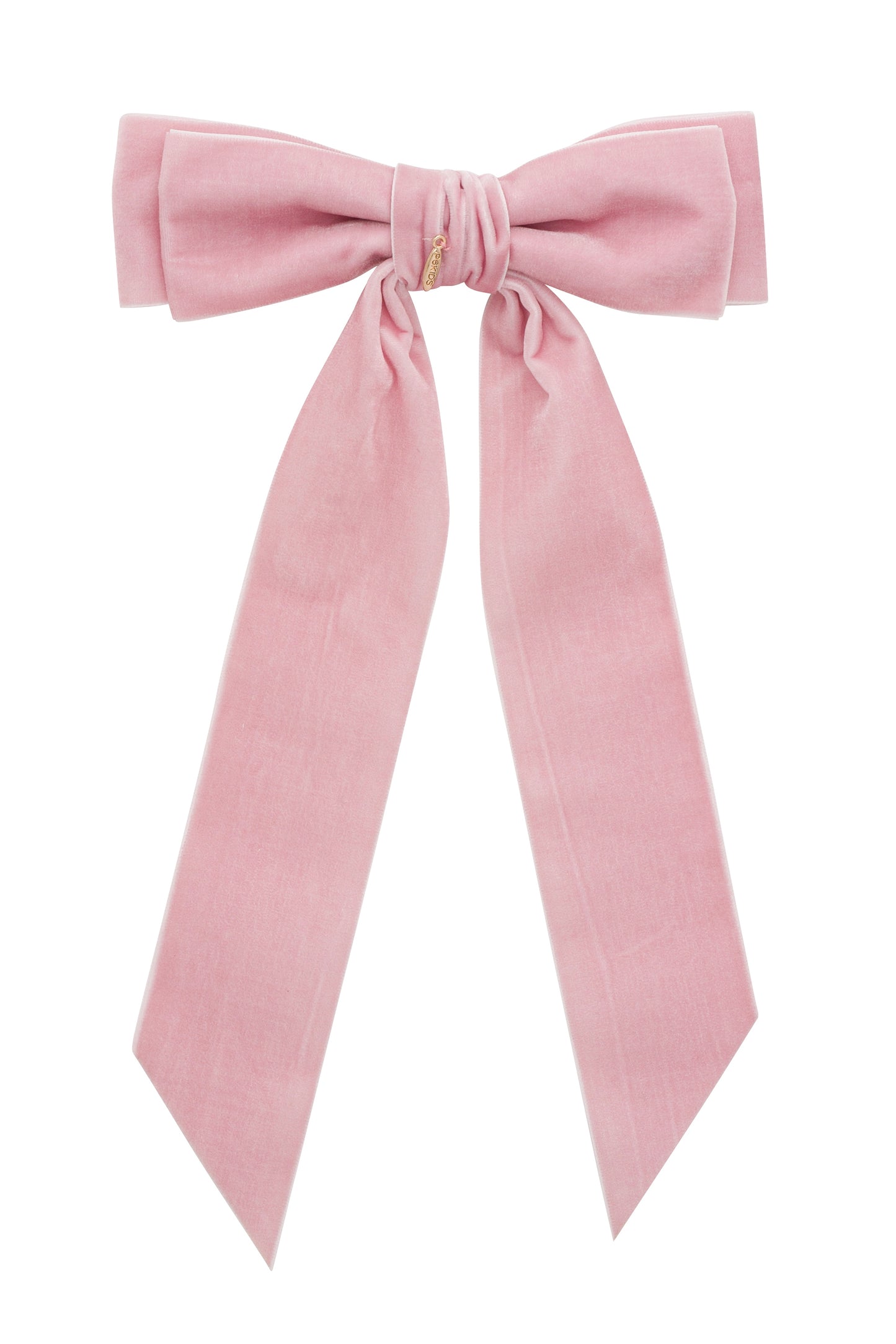 Madeline Velvet Long Tail Bow Clip - Dusty Rose (Handmade in the USA!)