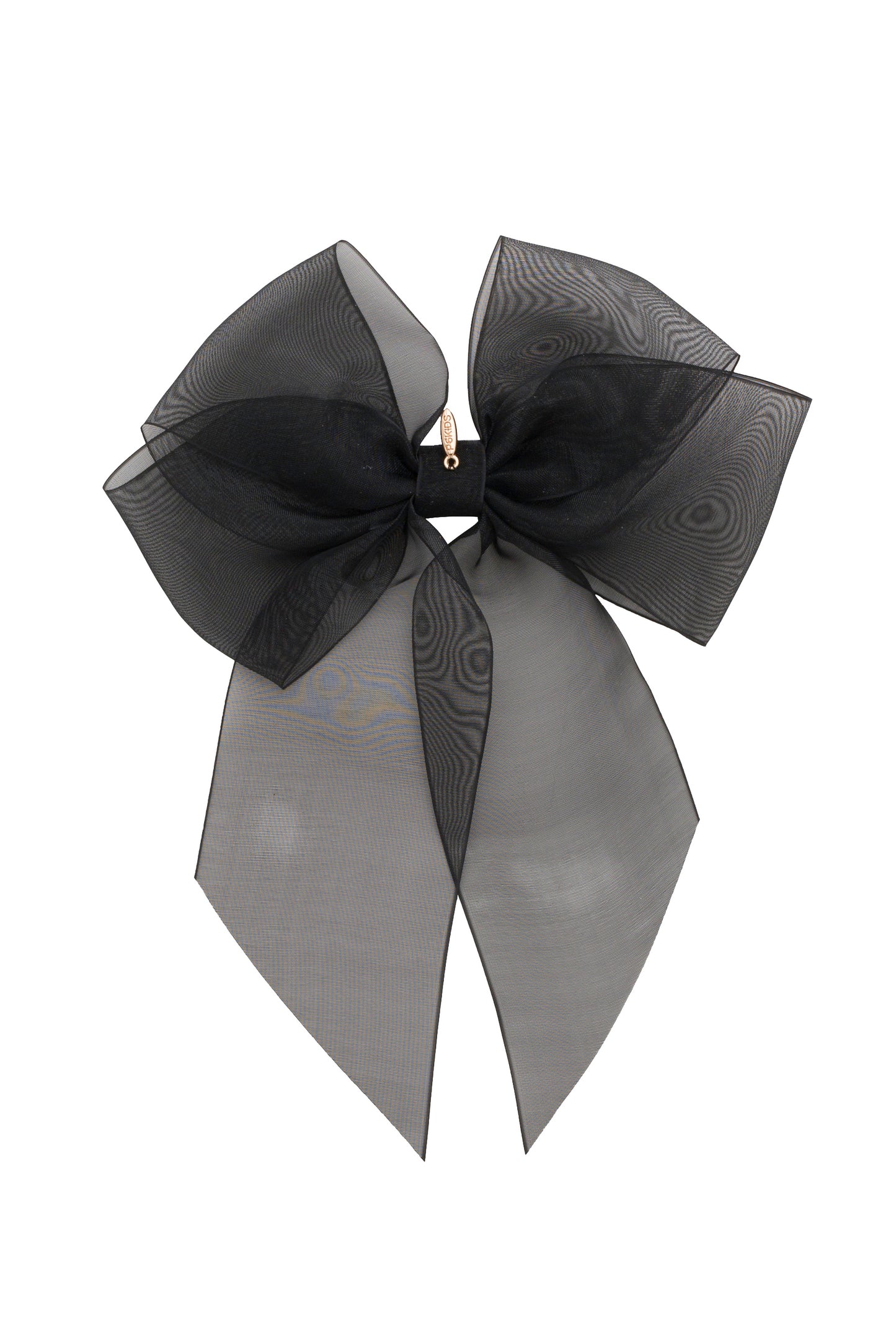 Oversized Organza Bow Clip - Black (Handmade in the USA!)