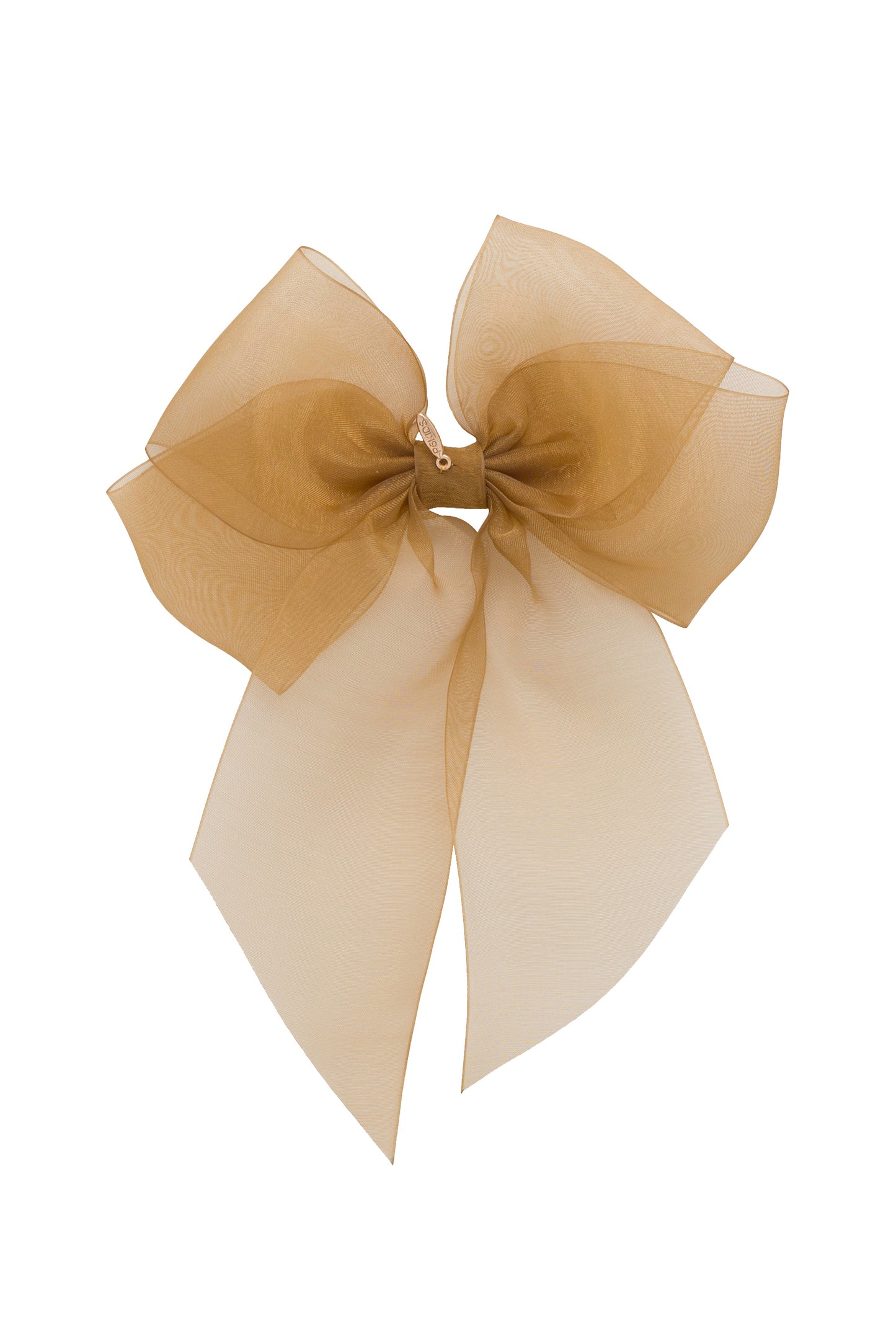 Oversized Organza Bow Clip - Gold (Handmade in the USA!)