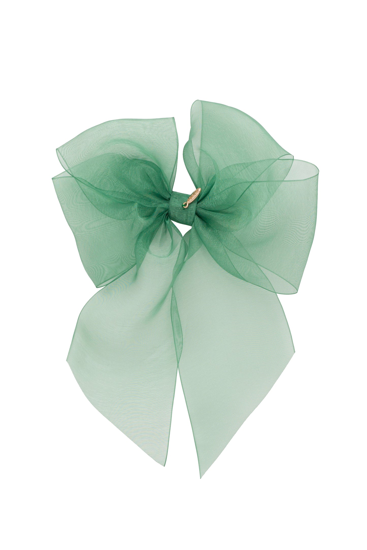 Oversized Organza Bow Clip - Green (Handmade in the USA!)