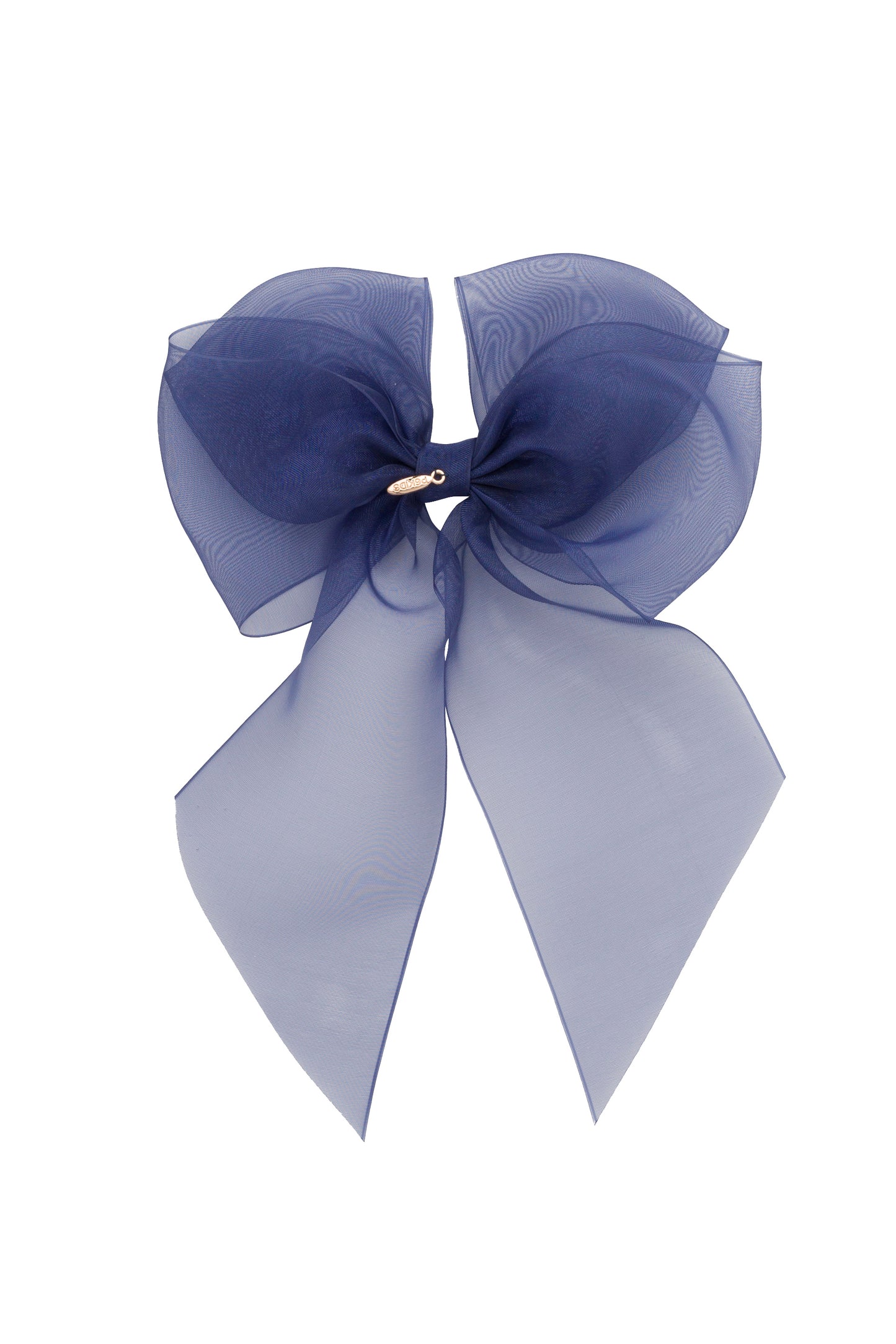 Oversized Organza Bow Clip - Navy (Handmade in the USA!)