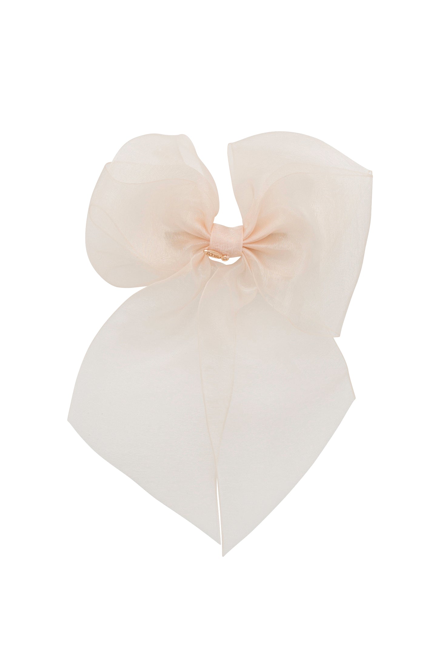 Oversized Organza Bow Clip - Palest Peach (Handmade in the USA!)