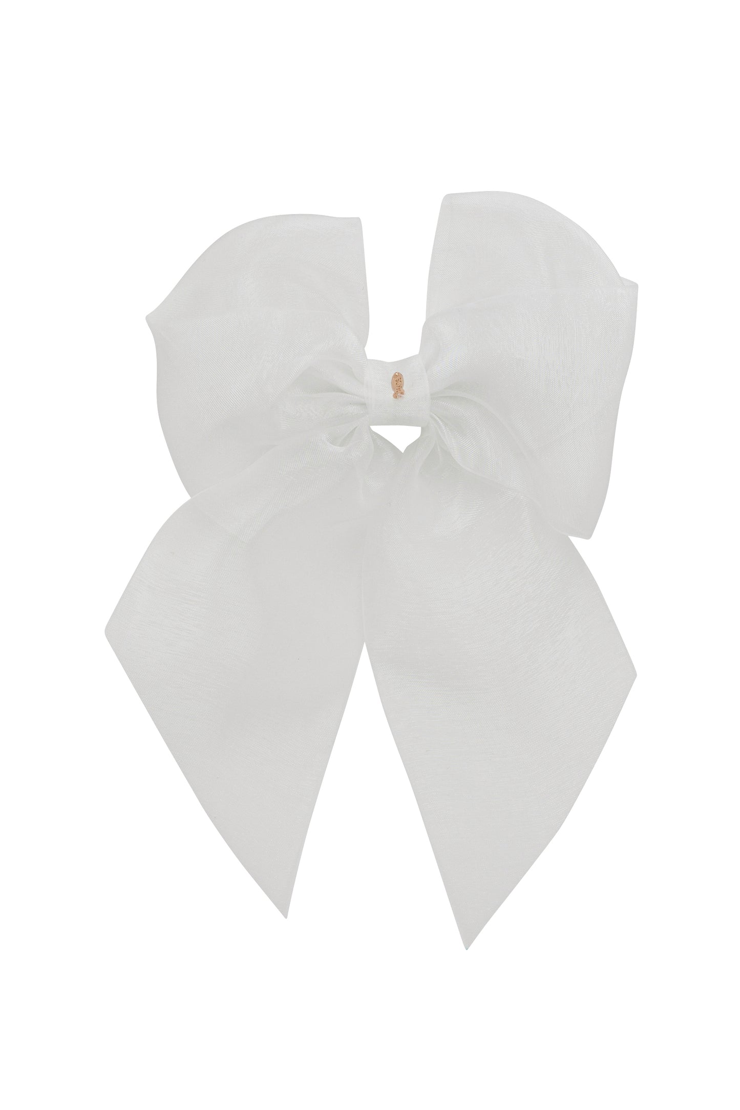 Oversized Organza Bow Clip - White (Handmade in the USA!)