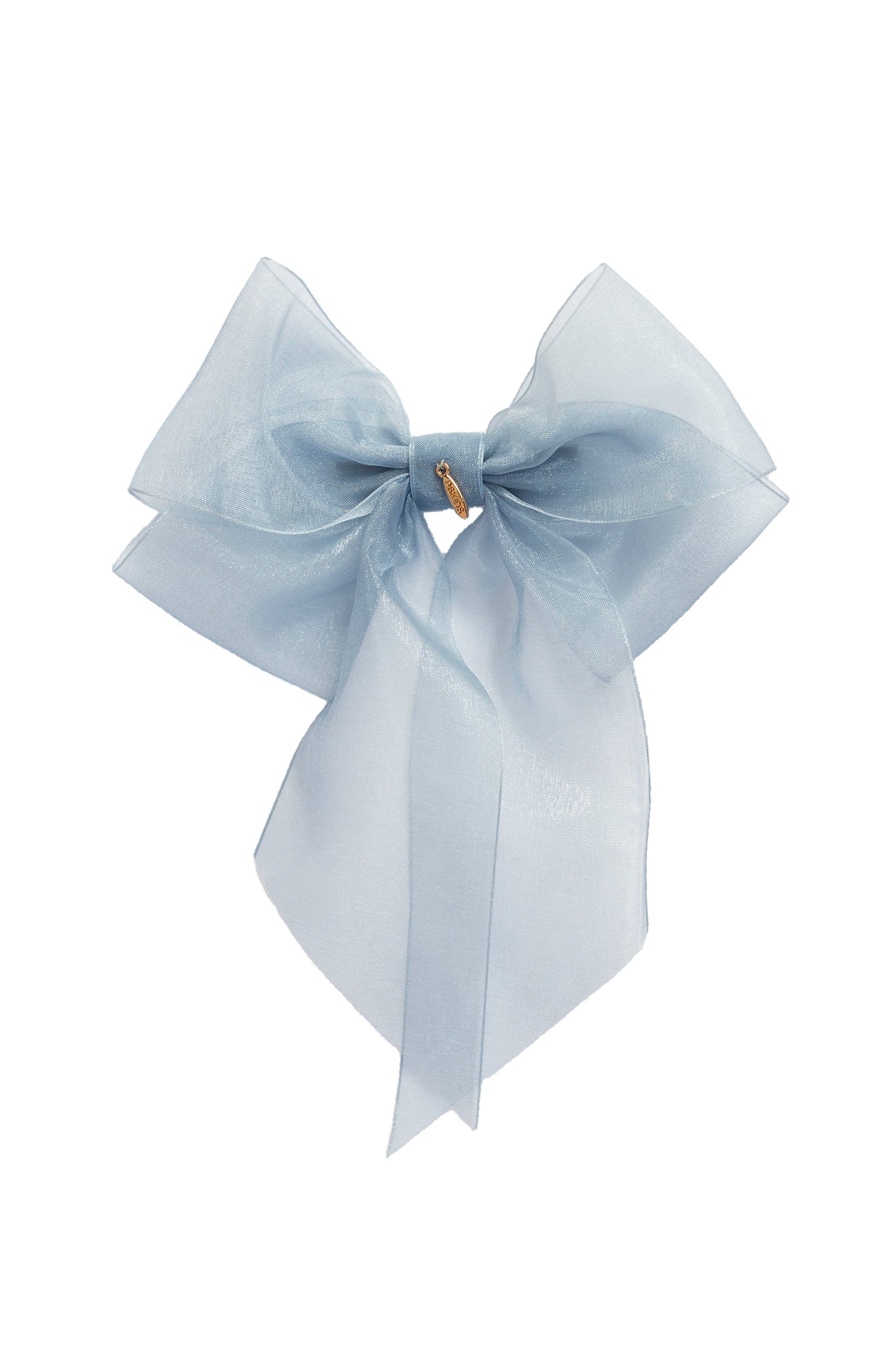 Oversized Organza Bow Clip - Antique Blue (Handmade in the USA!)