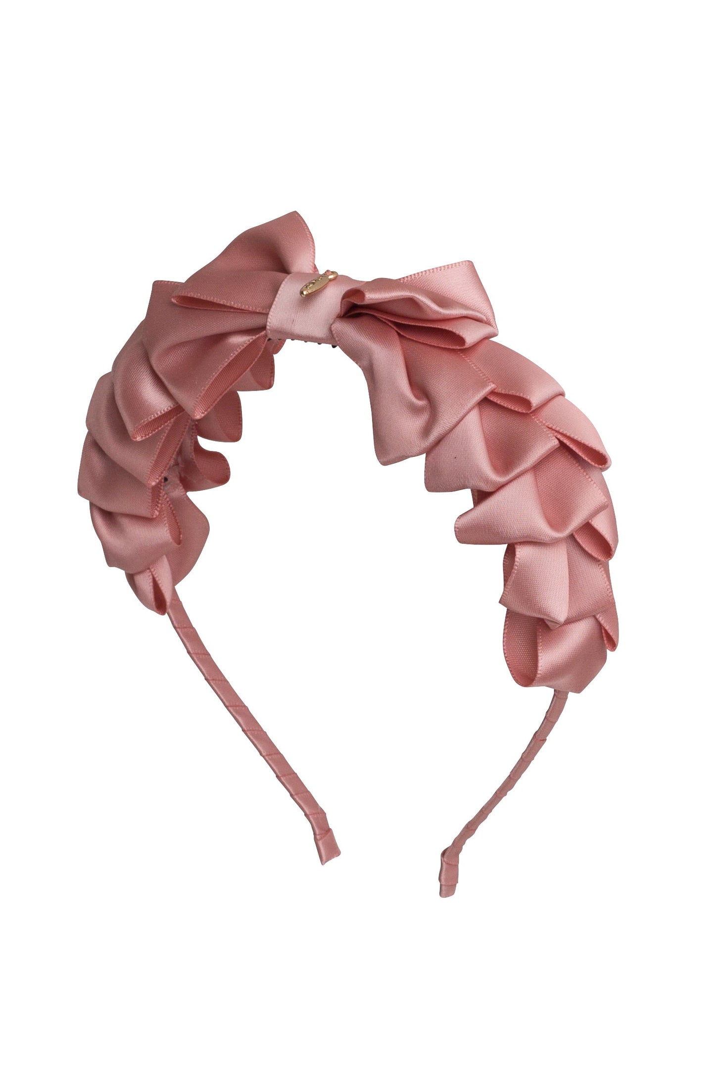 Pleated Ribbon Satin Headband - Sweet Nectar