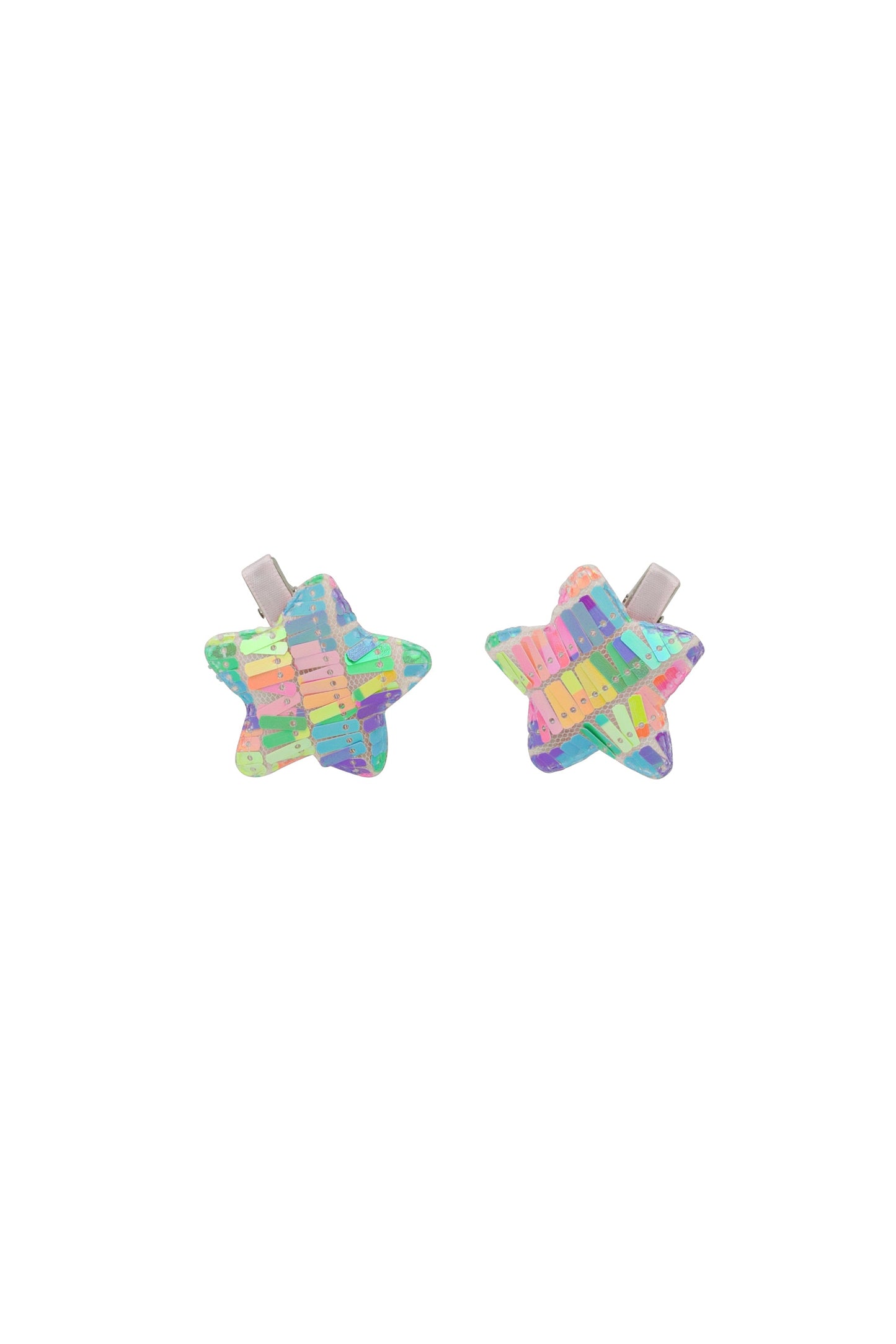 Sequinned Star Clip Set - Rainbow