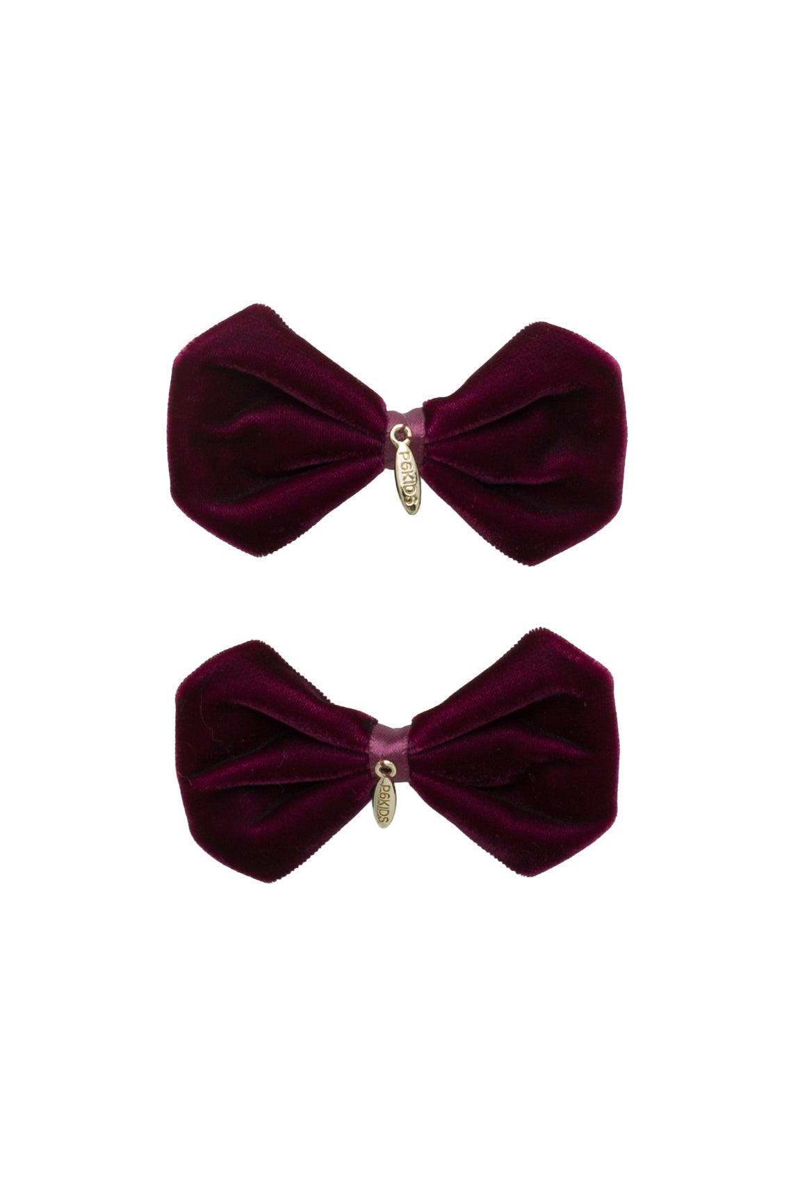 Tendu Velvet Bow Clip Set - Burgundy Wine