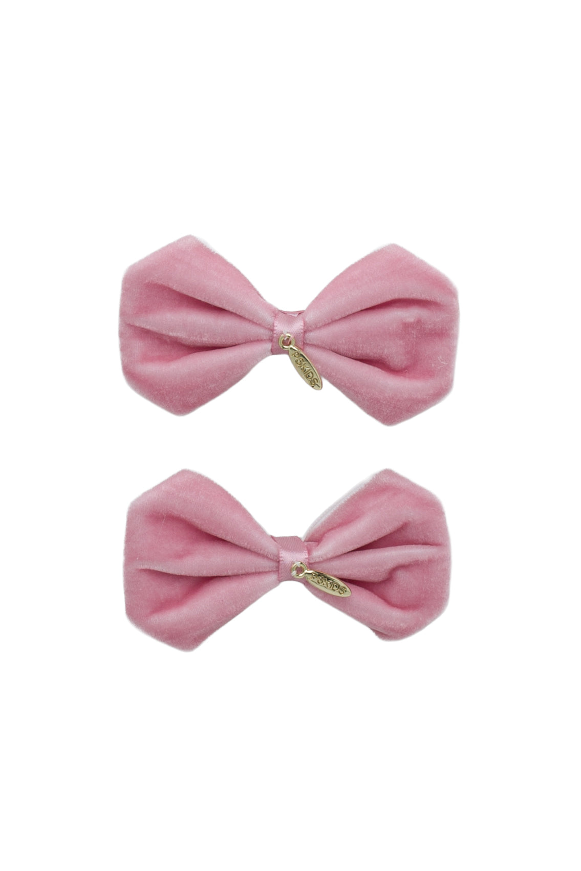 Tendu Velvet Bow Clip Set - Dusty Rose