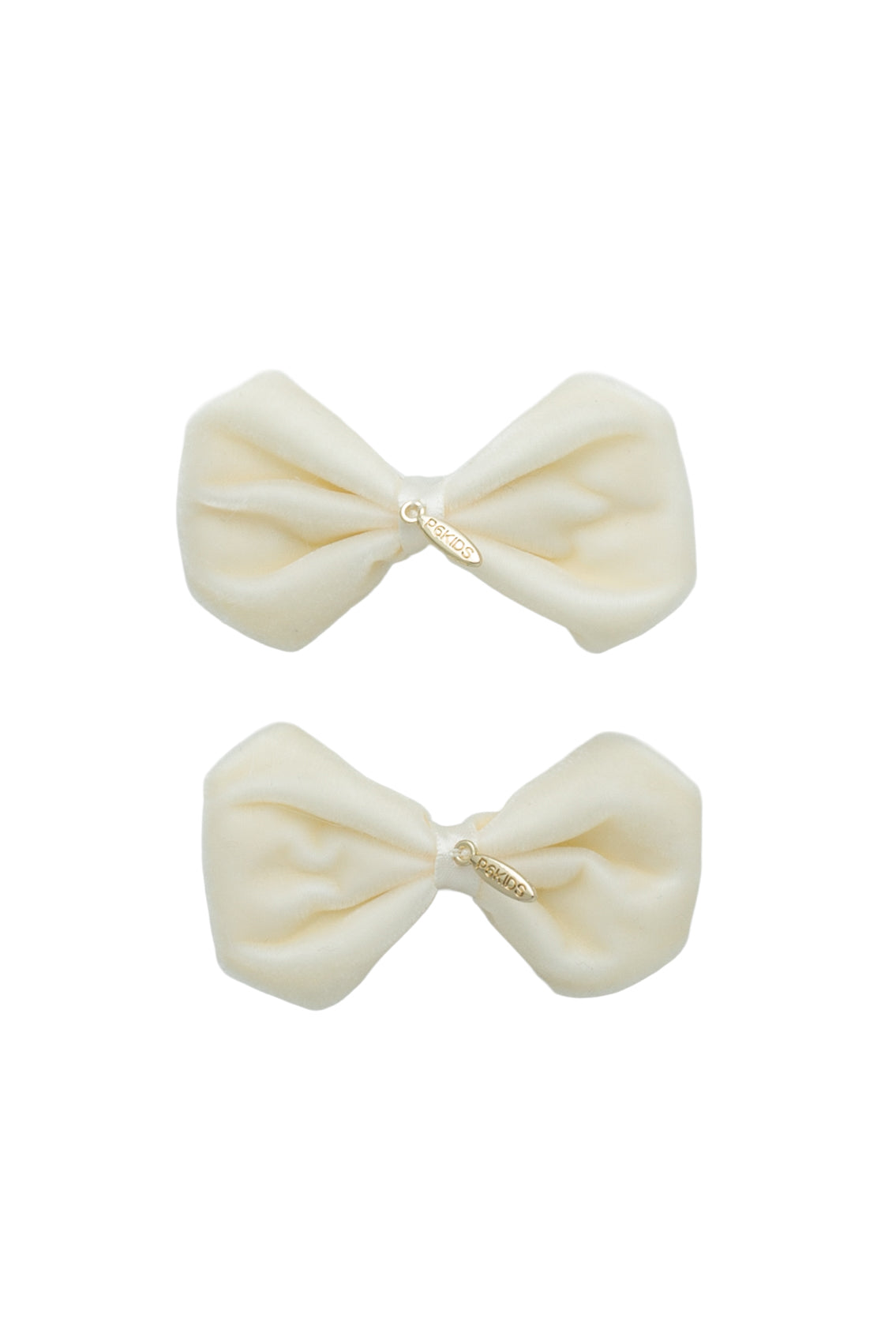 Tendu Velvet Bow Clip Set - Ivory