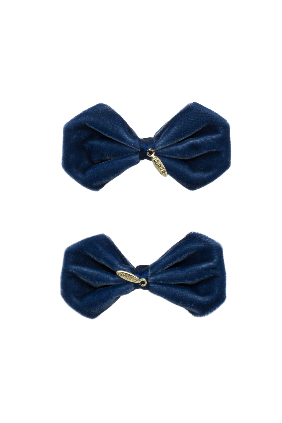Tendu Velvet Bow Clip Set - Navy