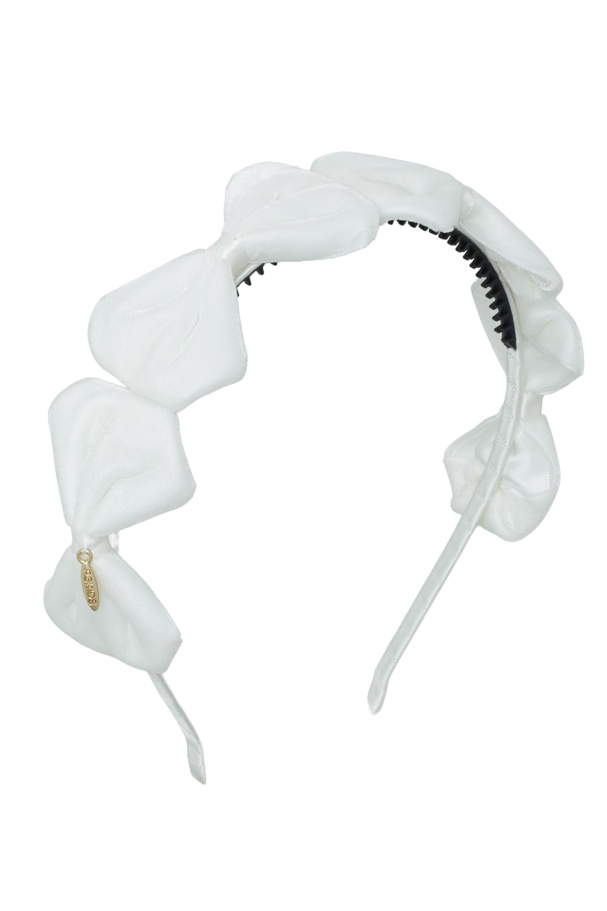 Tendu Velvet Bow Headband - White