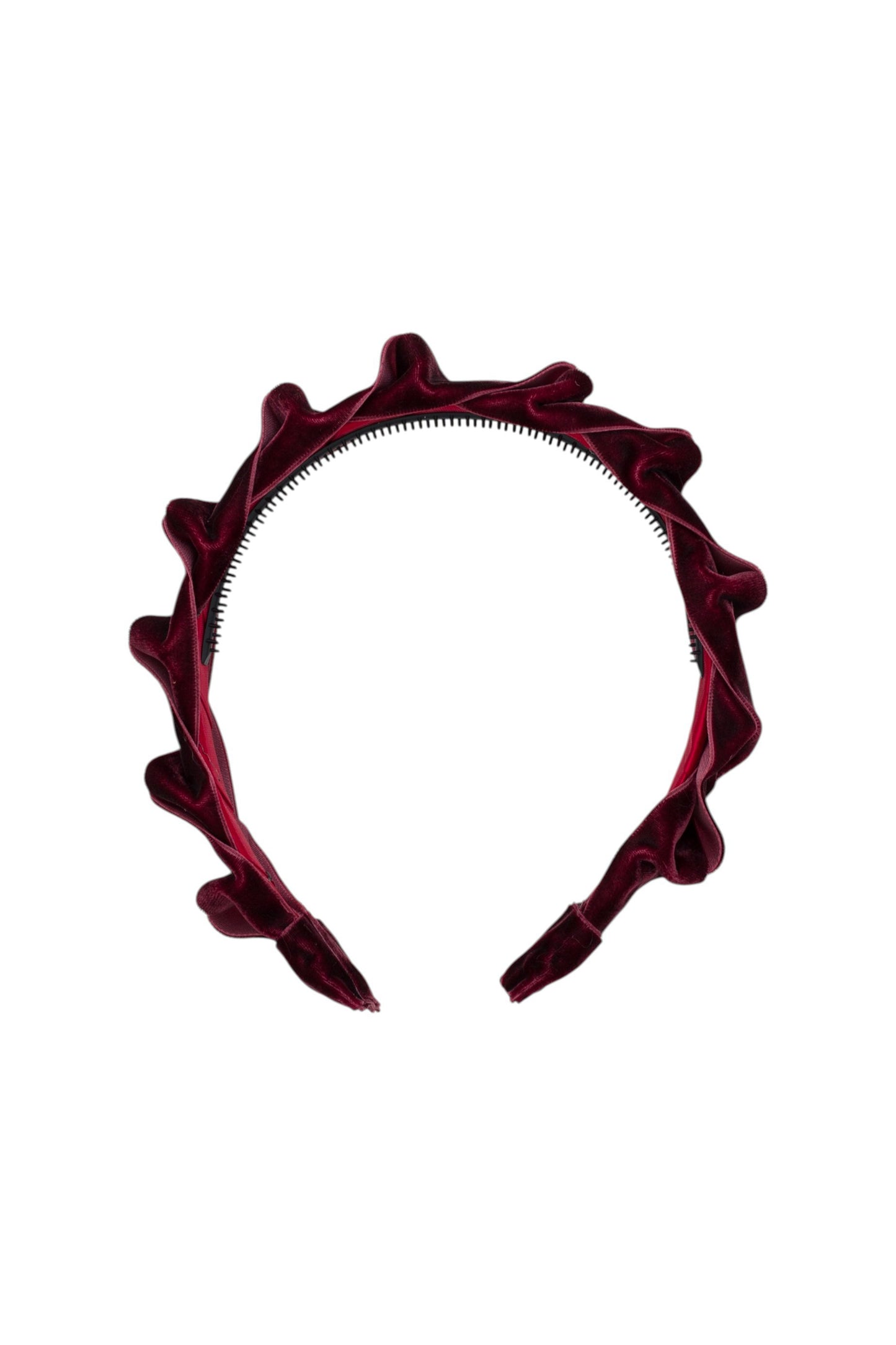 Velvet Ripple Headband - Burgundy