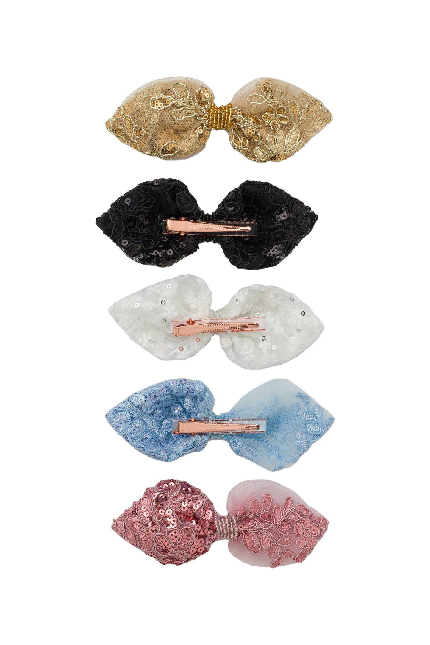 Ballroom Tapered Clip/Bowtie - Light Blue Brocade