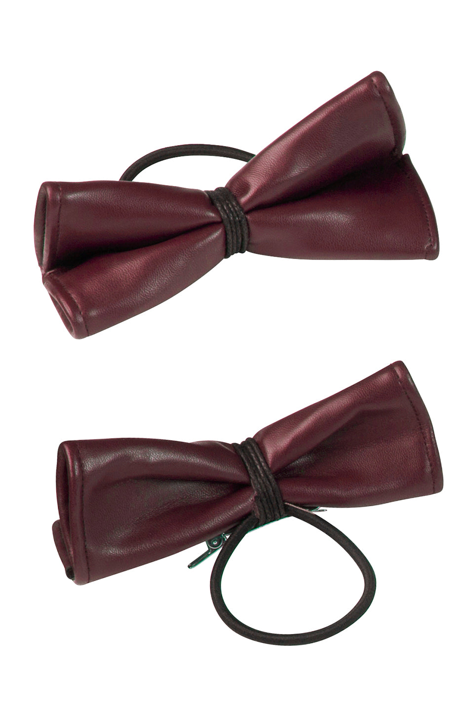 Butterfly Leather Clip/Pony - Burgundy