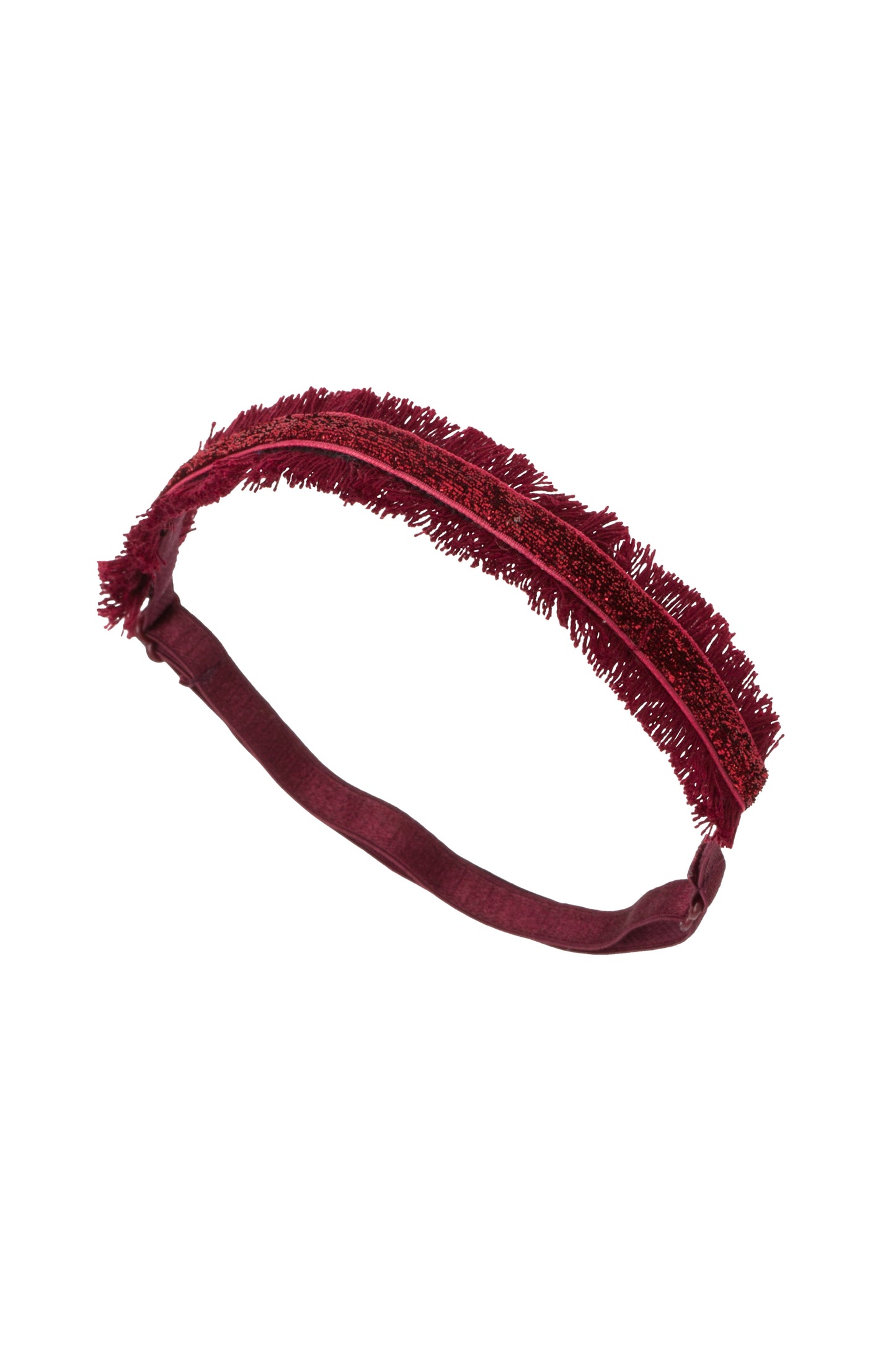 Flat Fringe Wrap - Burgundy