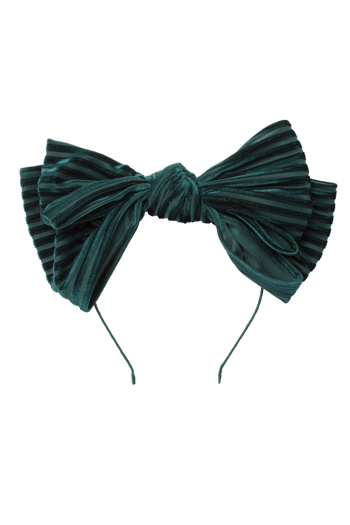 Floppy Velvet Stripe Headband - Hunter Green