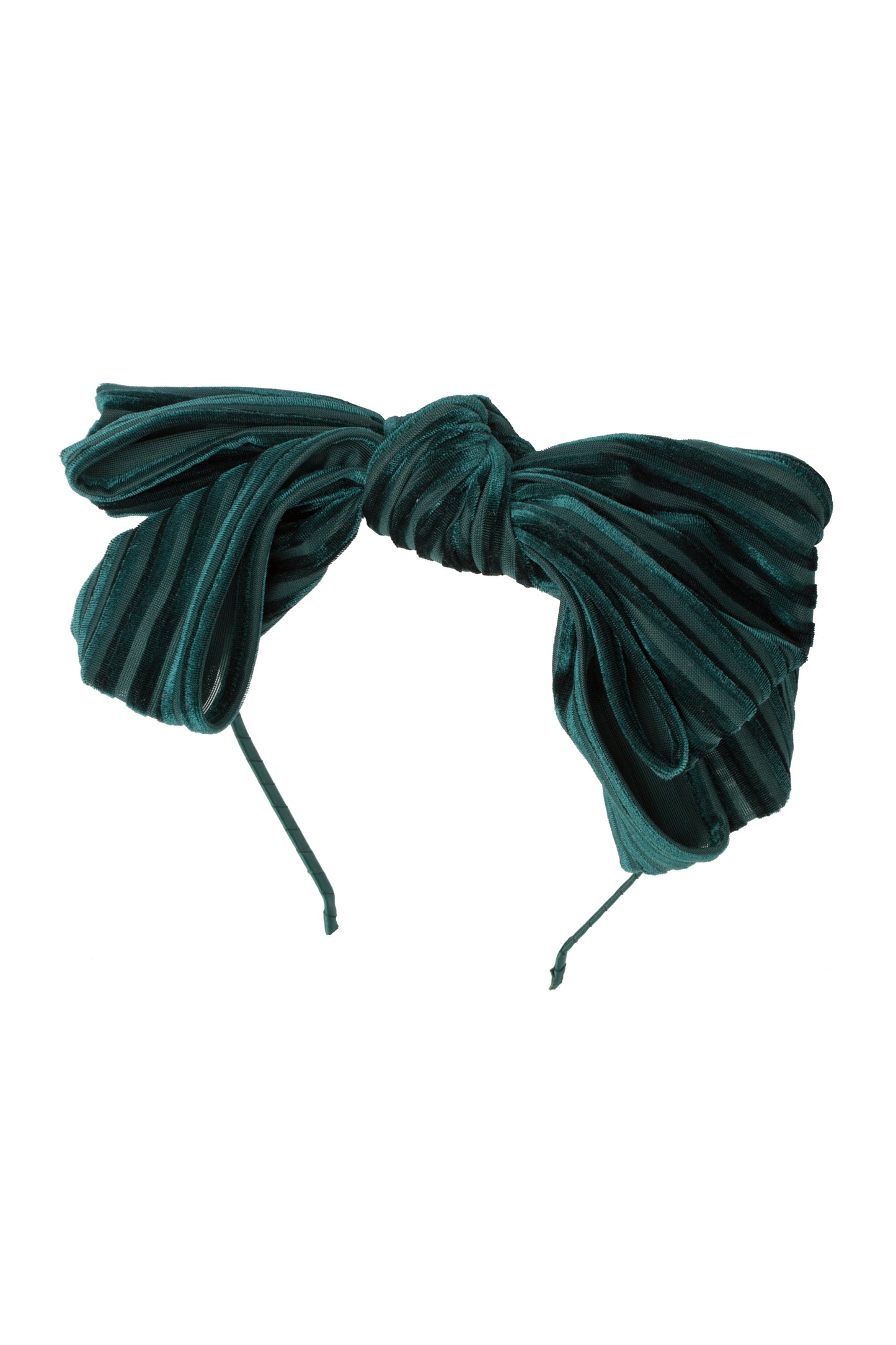 Floppy Velvet Stripe Headband - Hunter Green
