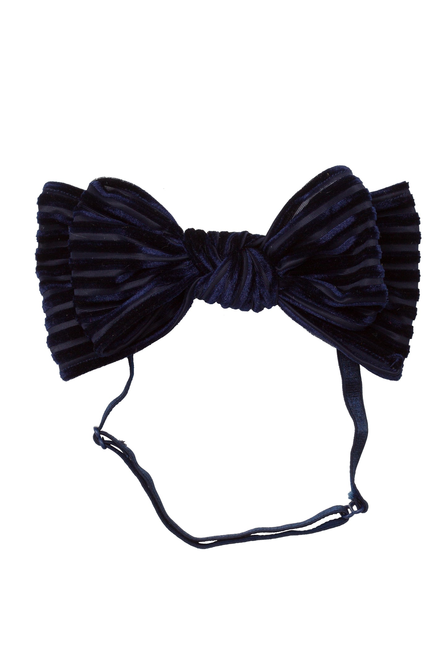 Floppy Velvet Stripe Wrap - Navy
