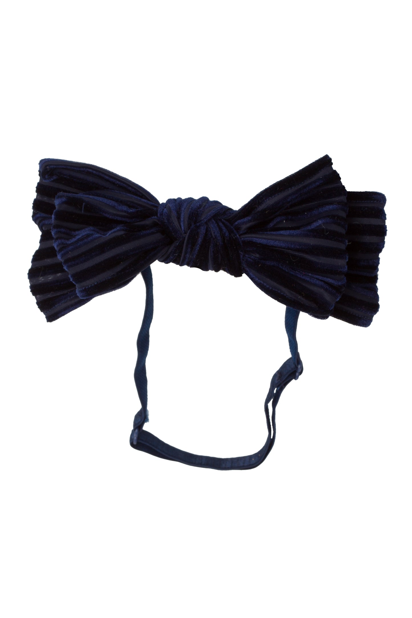 Floppy Velvet Stripe Wrap - Navy