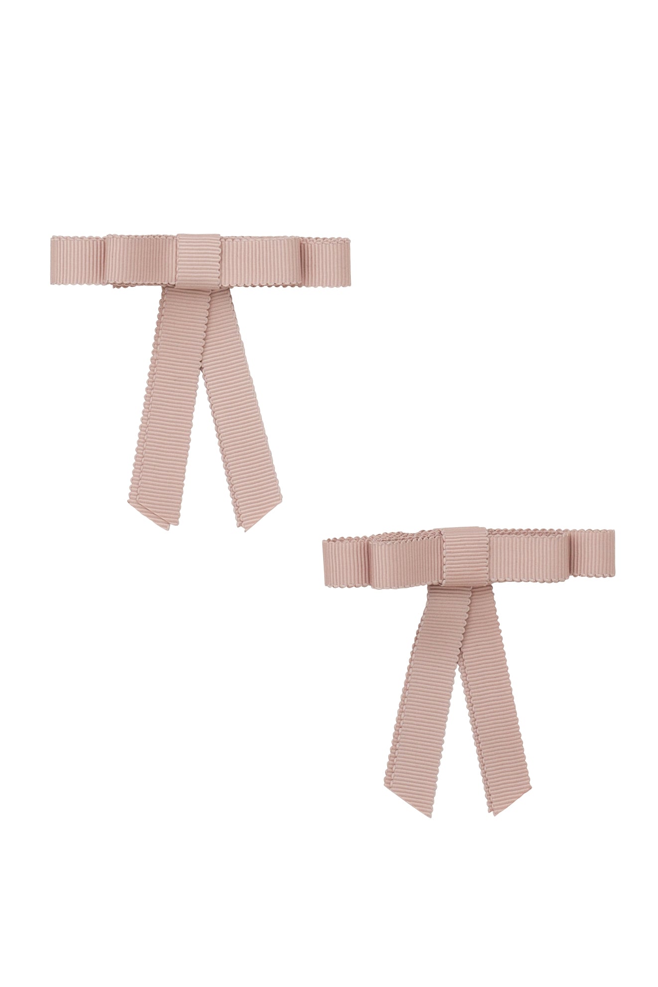 Grosgrain Bow Clip Set (2) - Vanilla Taupe