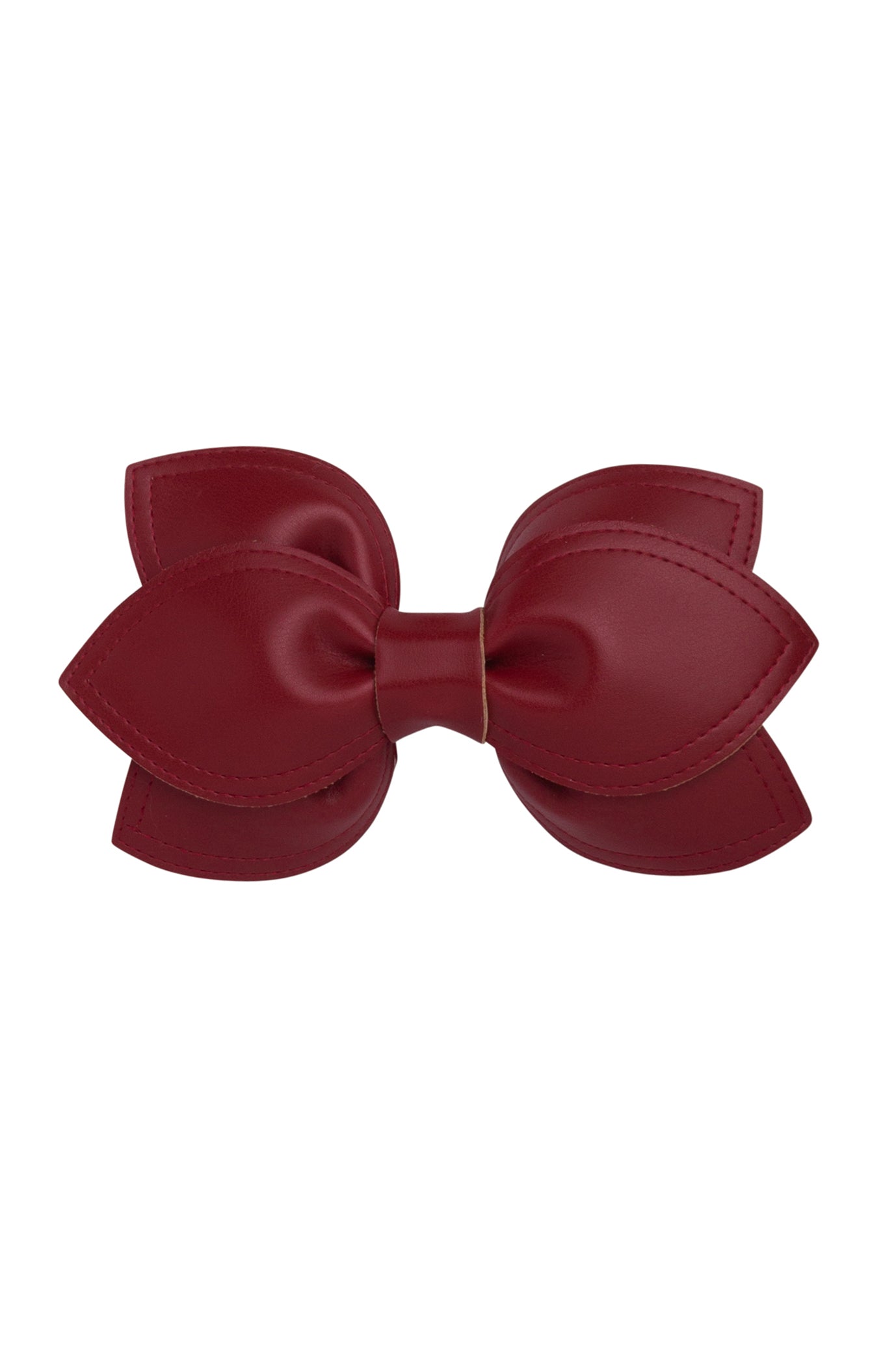 Growing Orchid Clip/Bowtie - Burgundy Leather