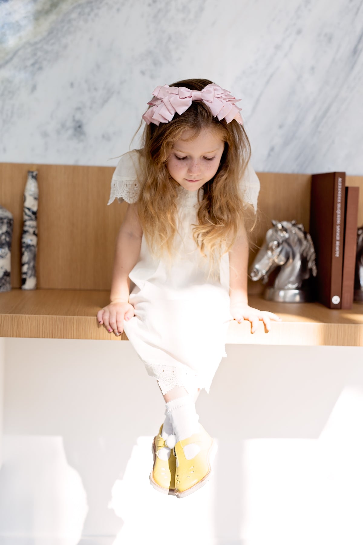 Pleated Ribbon Headband - Light Silver