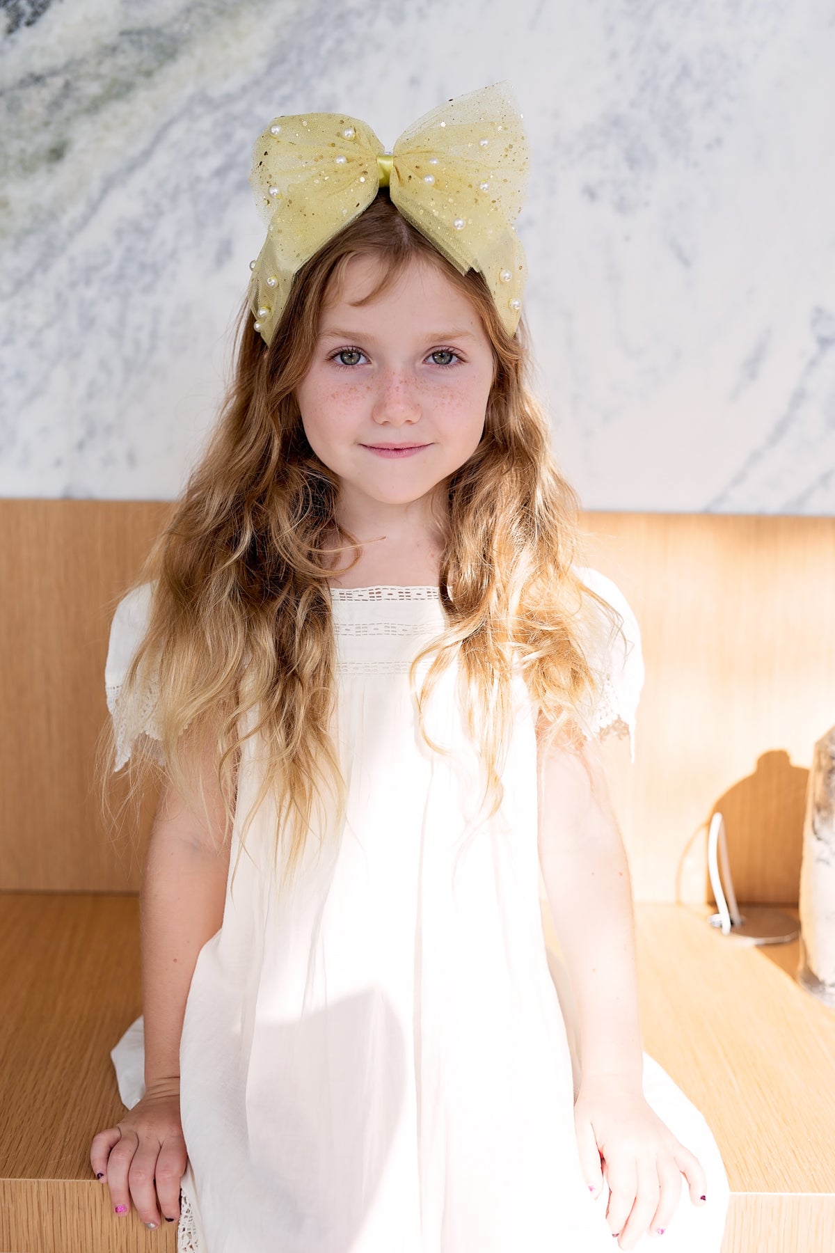 Tulle Pearl Headband - Turquoise