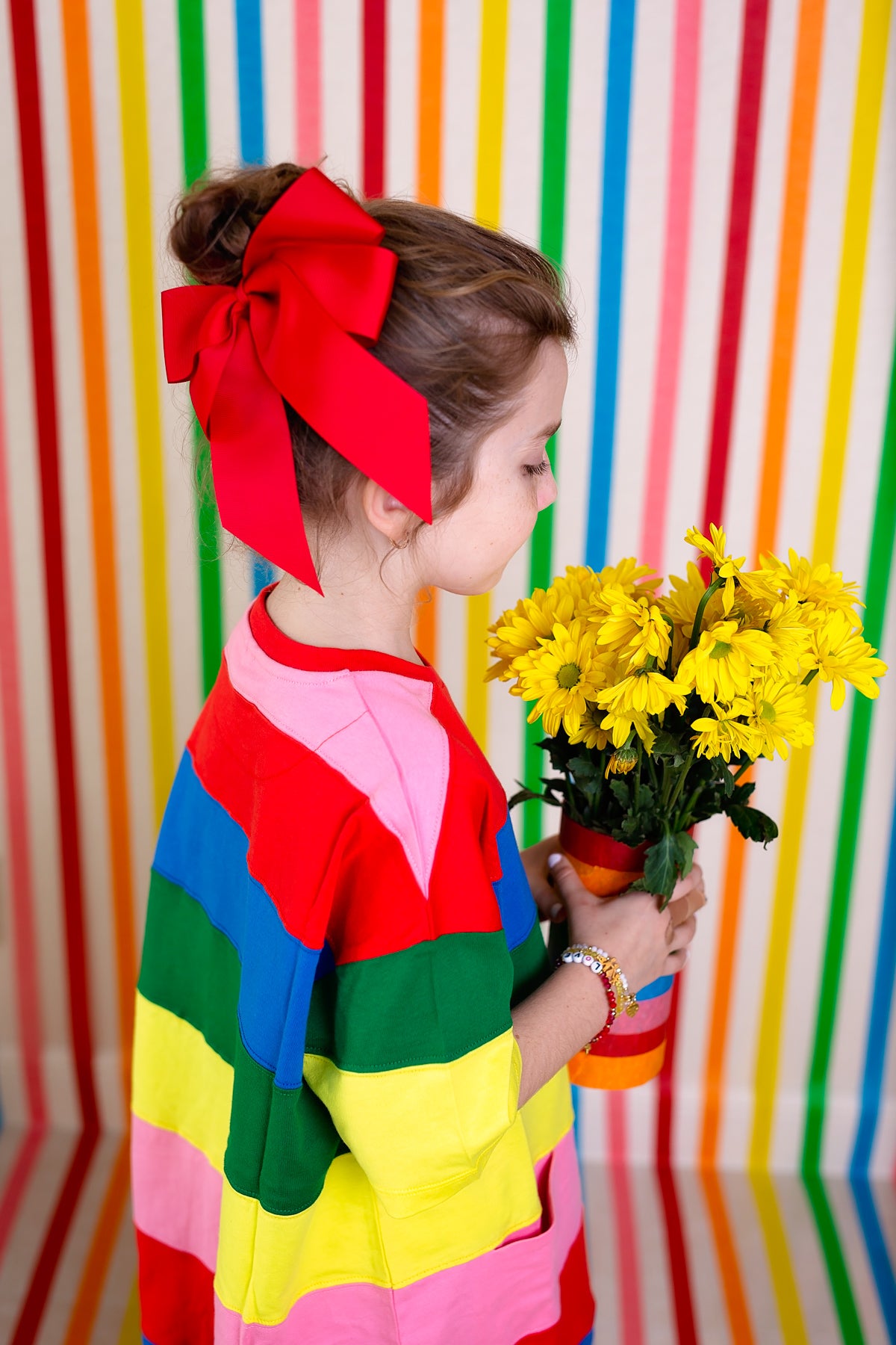 Oversized Bow Clip - White Grosgrain