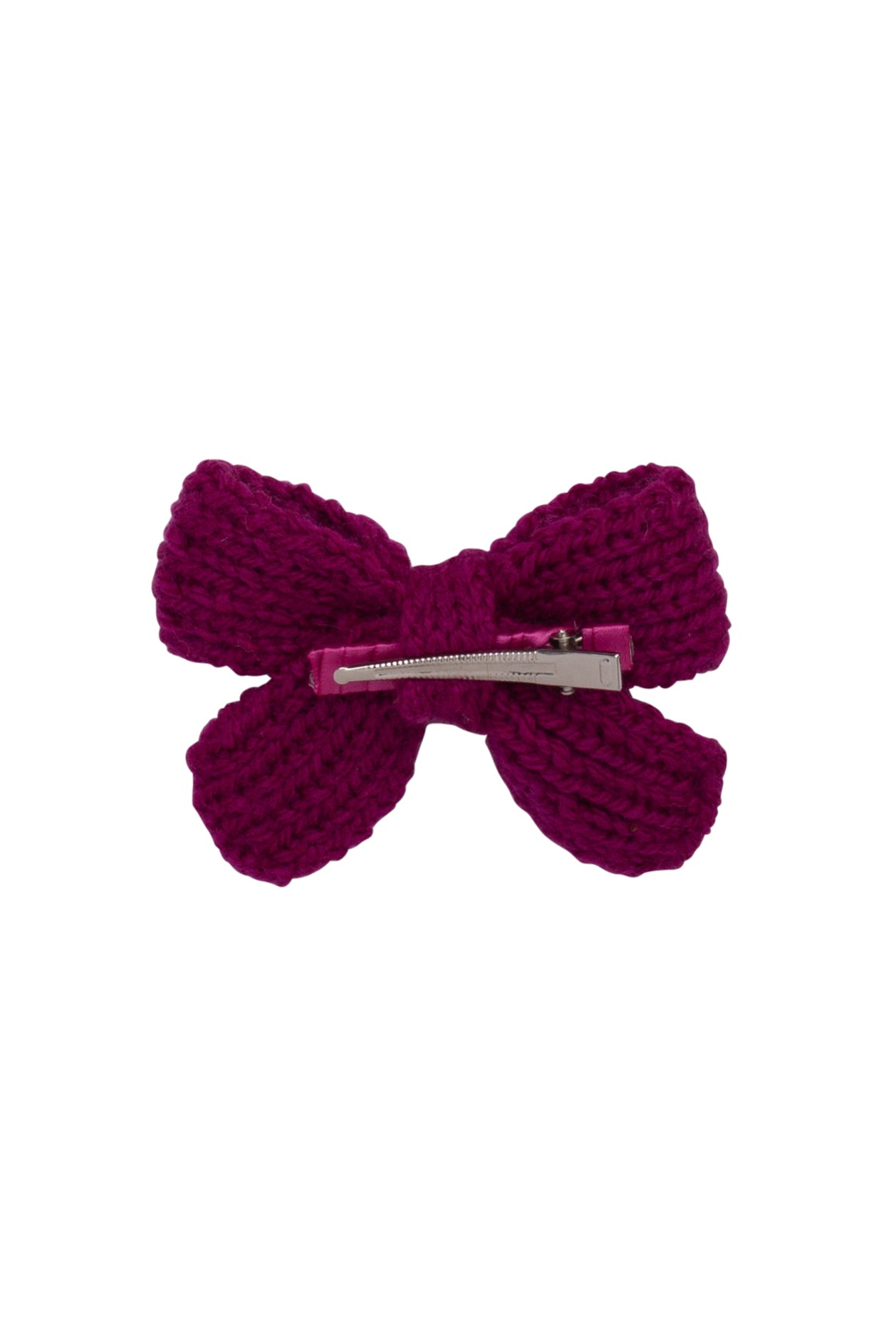 Knitted Sweet Bow Clip - Beauty Wine (Color will be more burgundy)