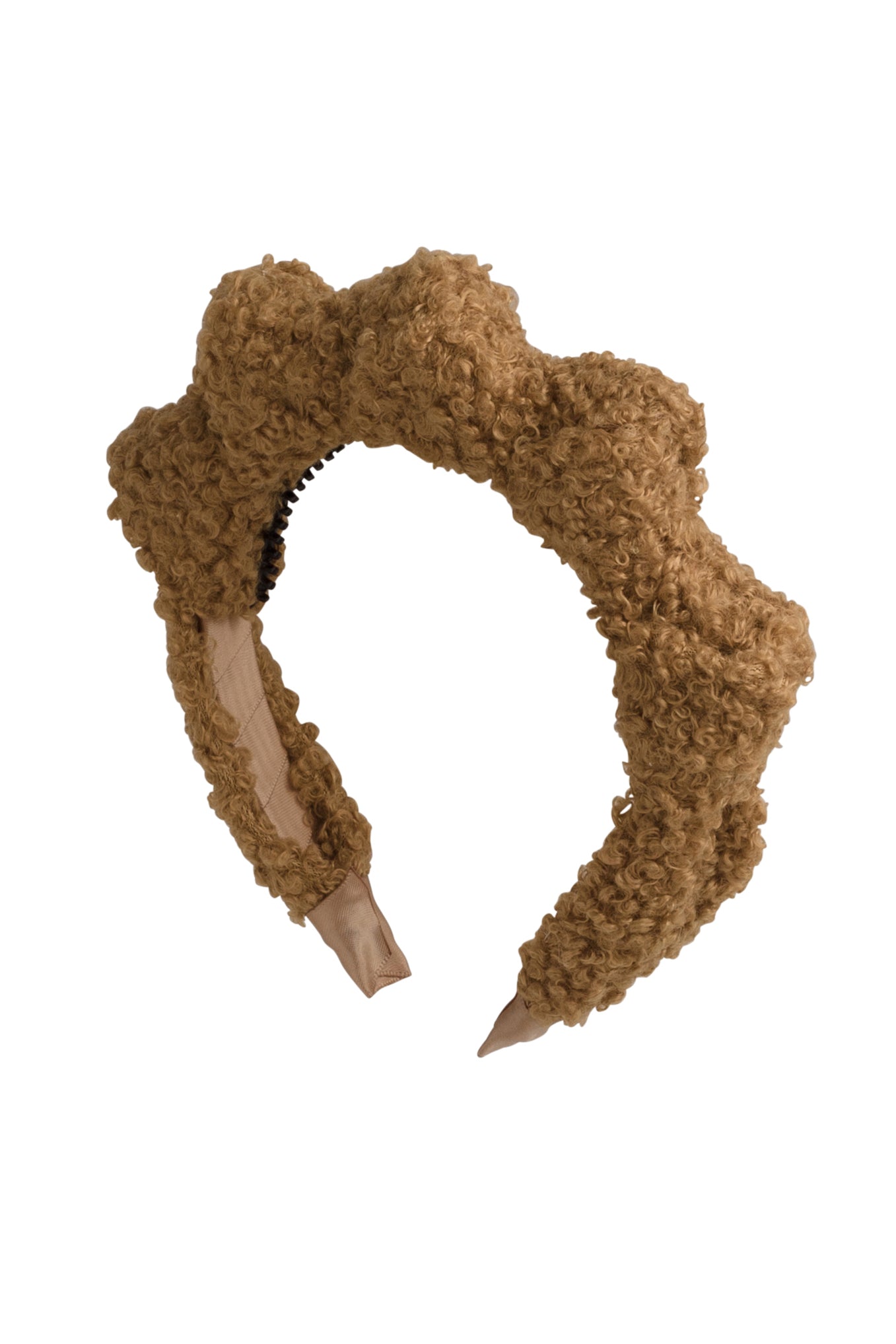 Fuzzy Mountain Queen Headband - Khaki Camel Fur