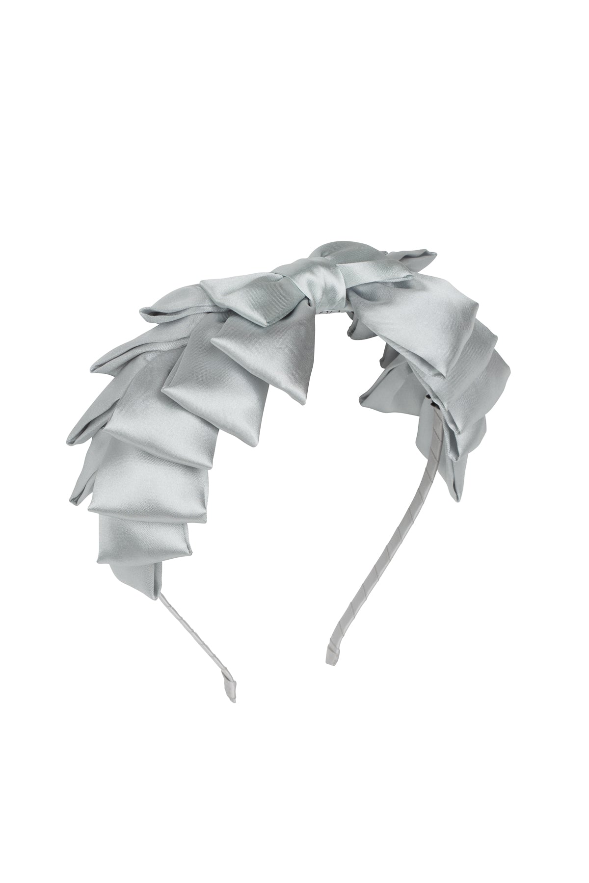 Pleated Ribbon Headband - Light Silver