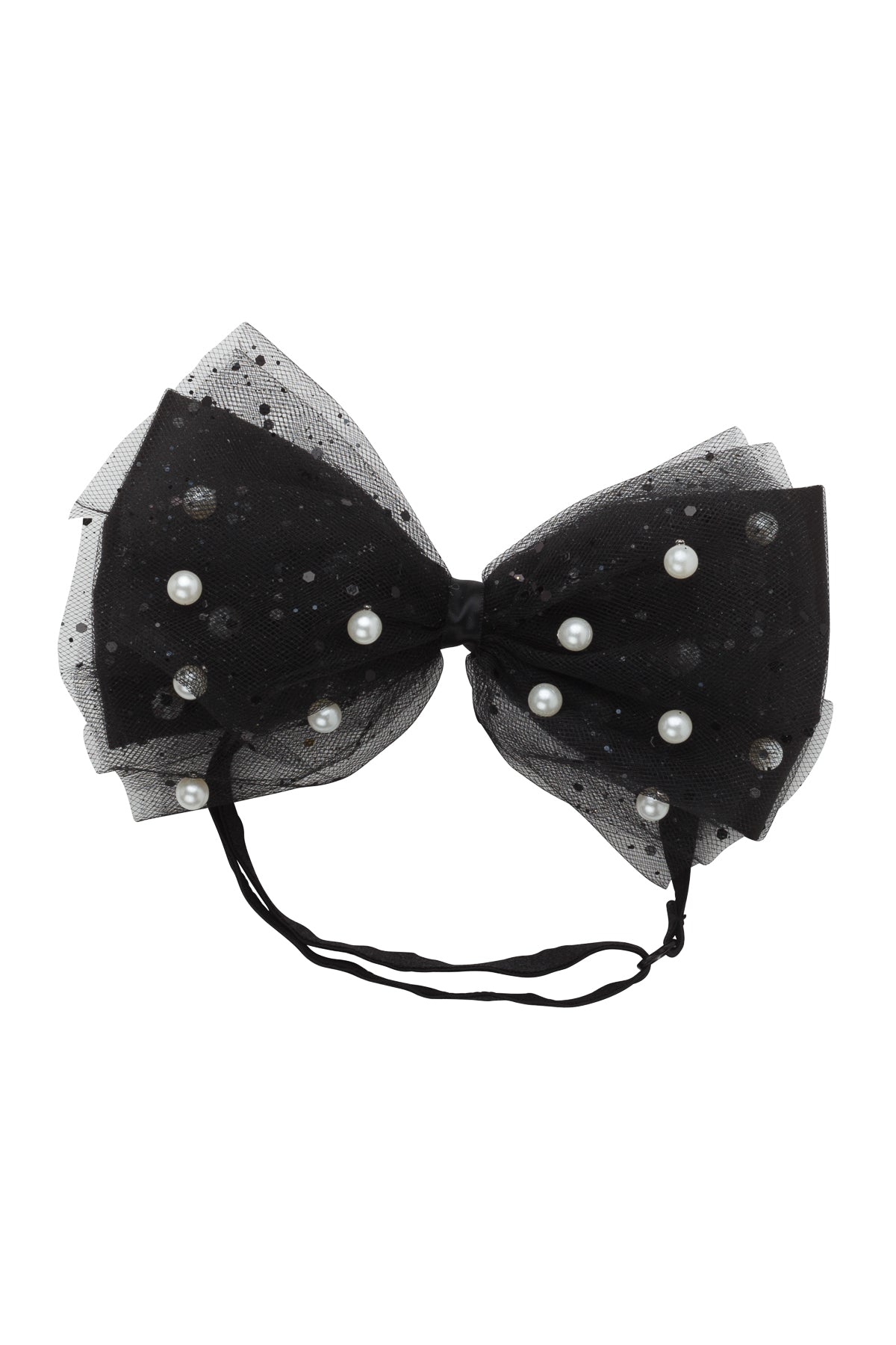 Tulle Pearl Wrap - Black