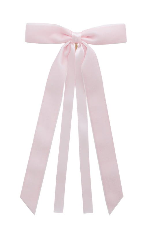 Arabesque Velvet Large Clip - Baby Pink