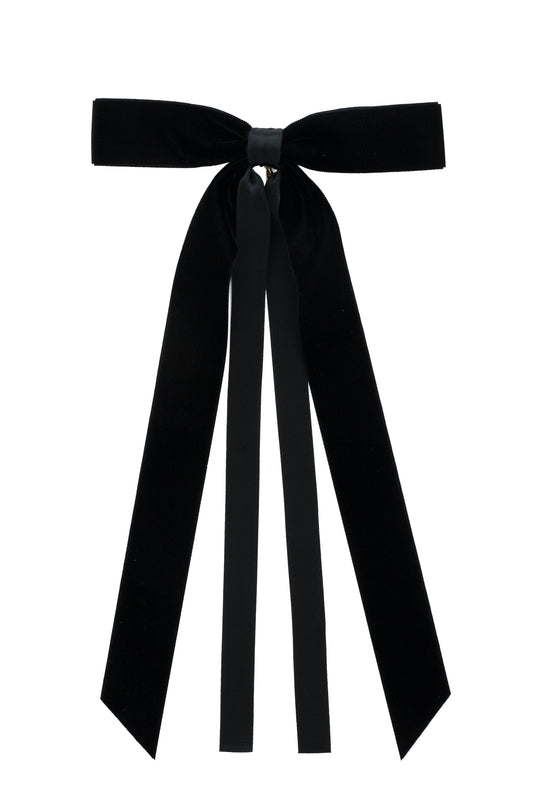 Arabesque Velvet Large Clip - Black