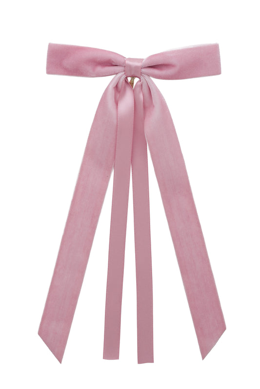 Arabesque Velvet Large Clip - Dusty Rose