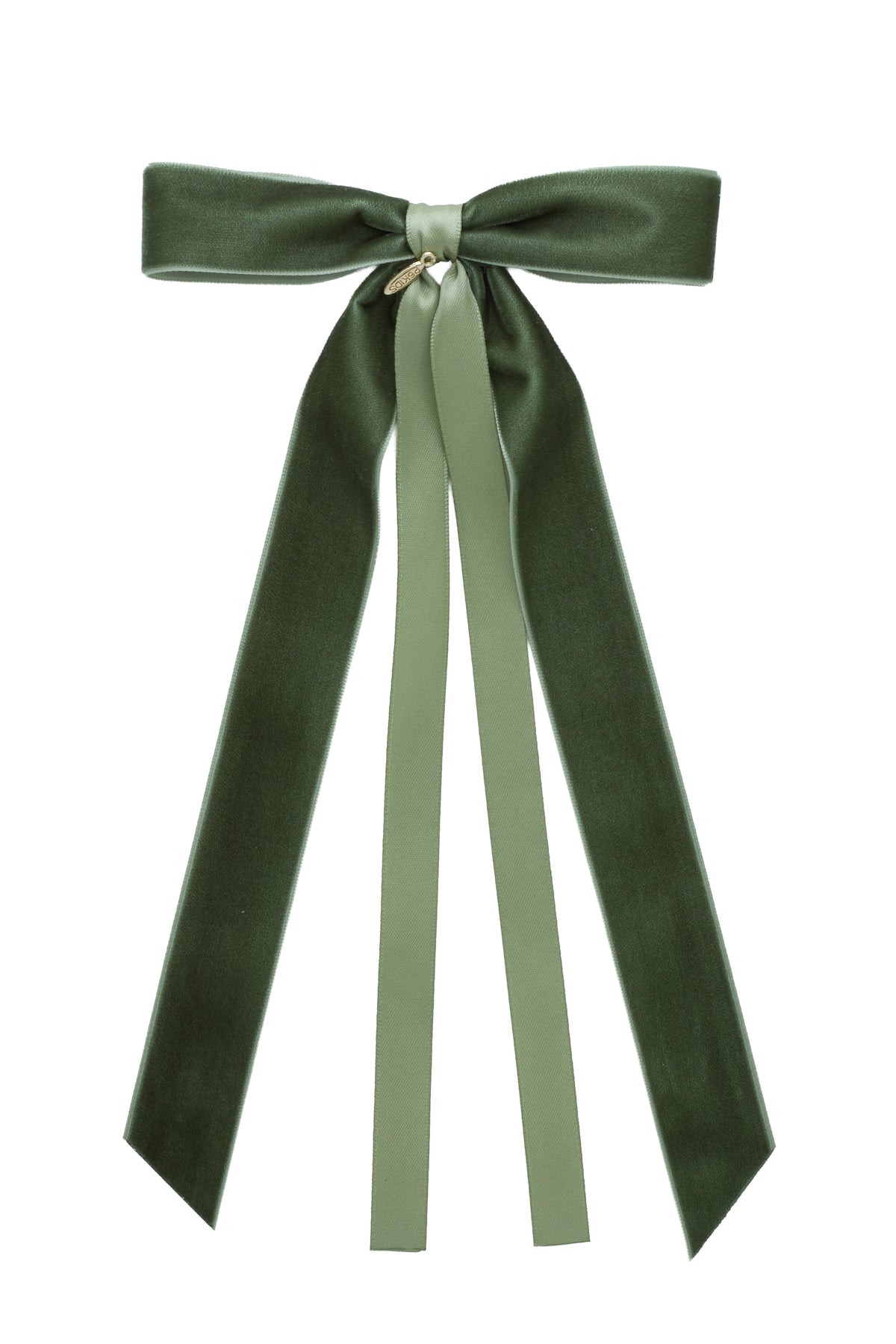 Arabesque Velvet Large Clip - Forest Green Moss