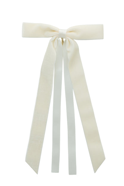 Arabesque Velvet Large Clip - Ivory