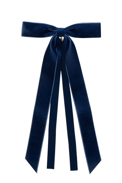 Arabesque Velvet Large Clip - Navy