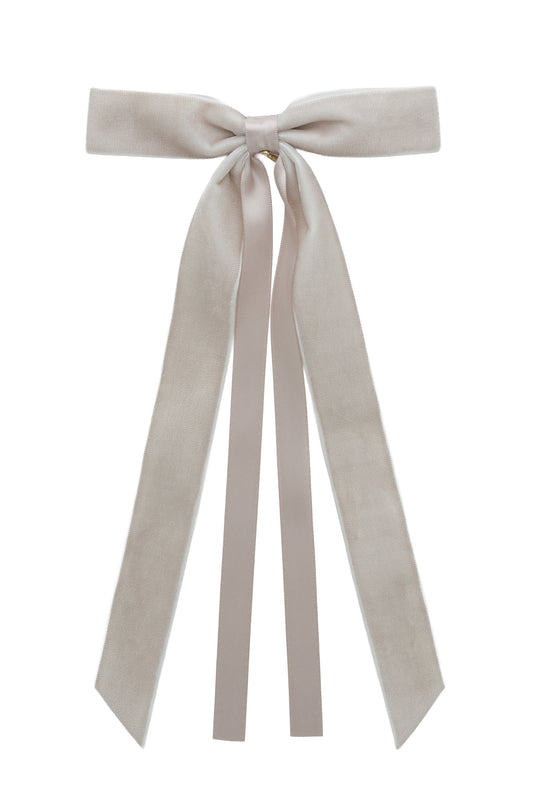 Arabesque Velvet Large Clip - Taupe