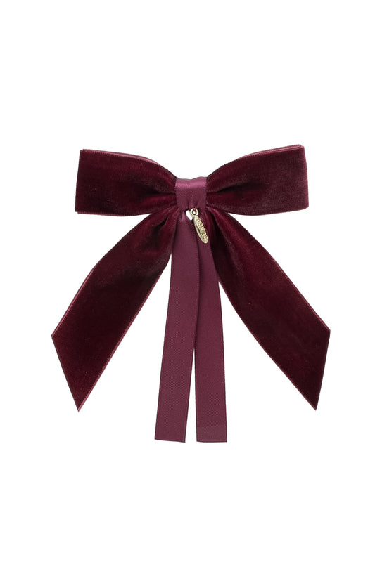 Arabesque Velvet Small Clip - Burgundy Wine
